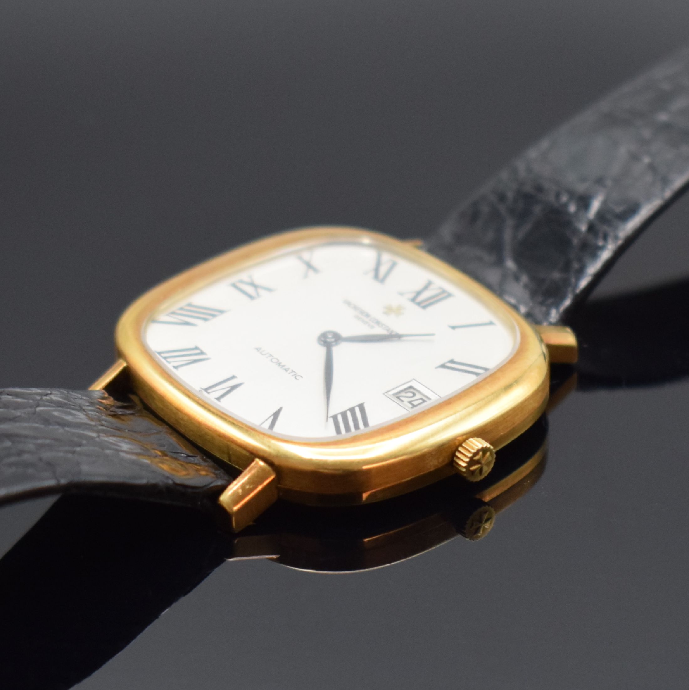 Detail b: VACHERON & CONSTANTIN große, elegante Herrenarmbanduhr in GG 750/000 Referenz 2171 Q, Automatik, Schweiz um 1980, 2-teil., TV- förmiges ...
