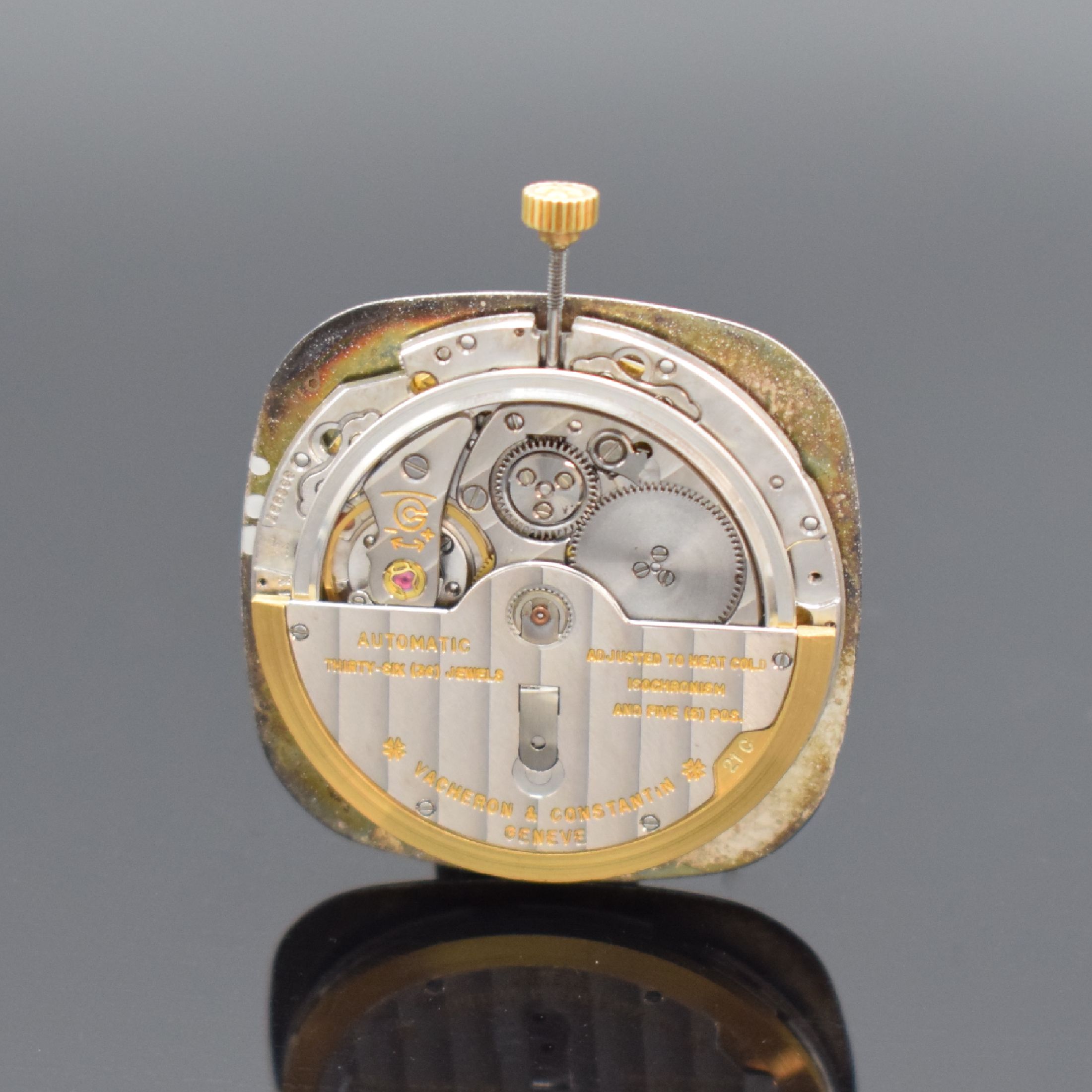 Detail e: VACHERON & CONSTANTIN große, elegante Herrenarmbanduhr in GG 750/000 Referenz 2171 Q, Automatik, Schweiz um 1980, 2-teil., TV- förmiges ...