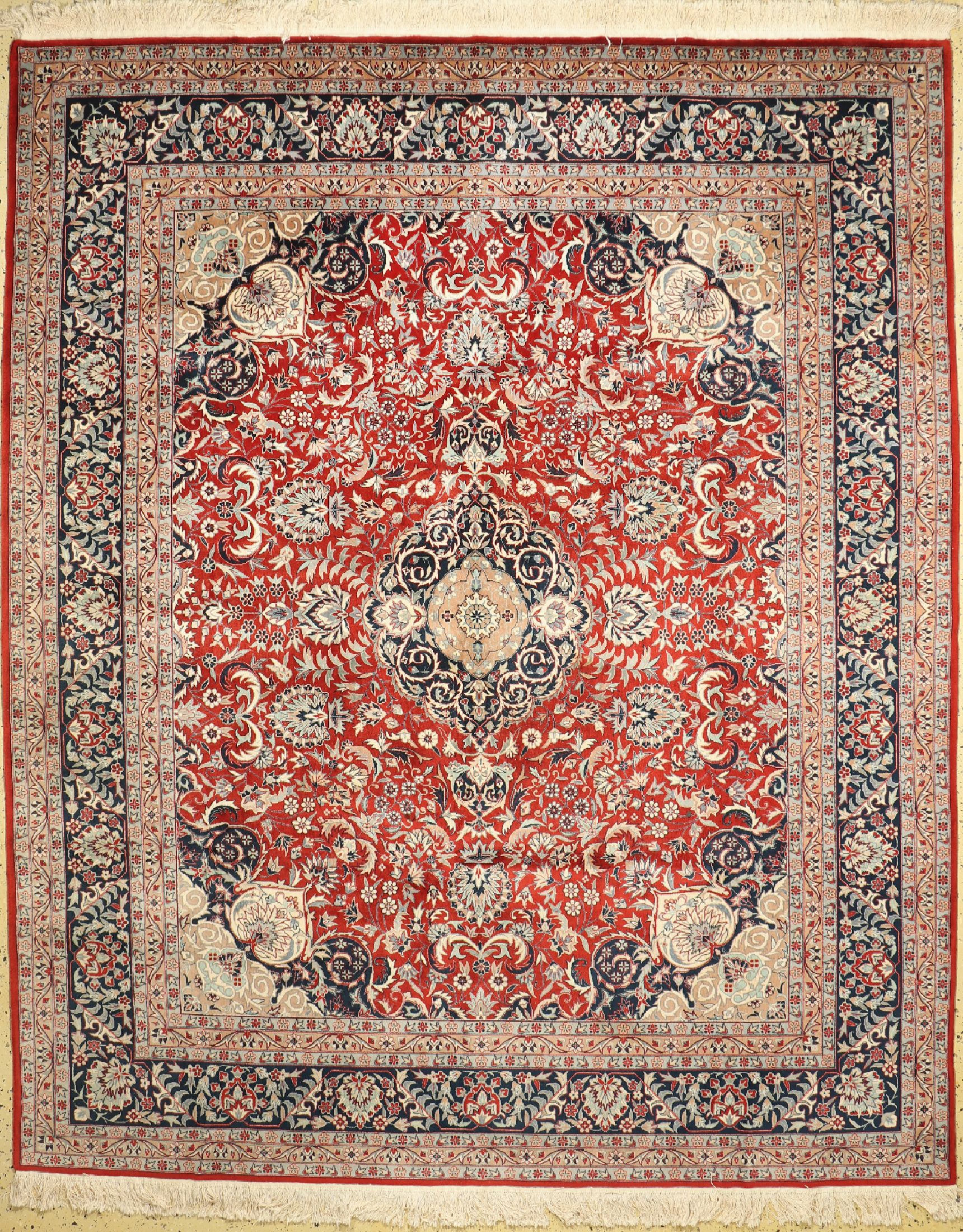 Esfahan fein, China, ca. 50 Jahre, Korkwolle auf Baumwolle, ca. 308 x 254 cm, EHZ: 1-2