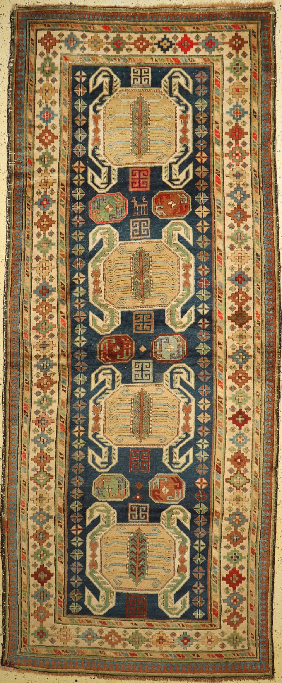 Antiker Lenkoran, Kaukasus, um 1900, Wolle auf Wolle, ca. 320 x 130 cm, EHZ: 2(kleine restaurierungen)