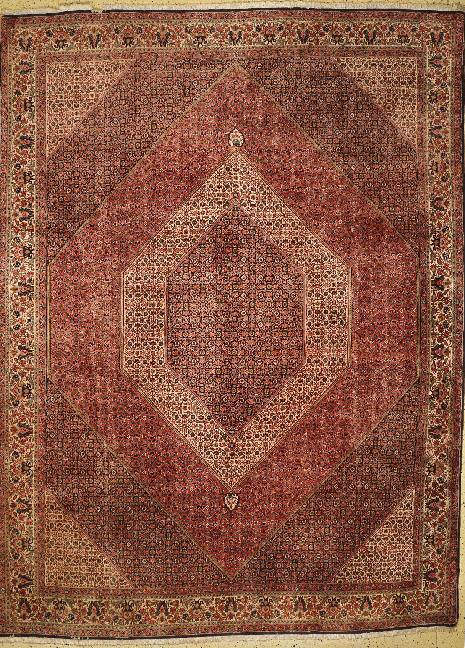 Bidjar Kork fein, Persien, ca. 50 Jahre, Korkwolle auf Baumwolle, ca. 402 x 298 cm, EHZ: 1-2
