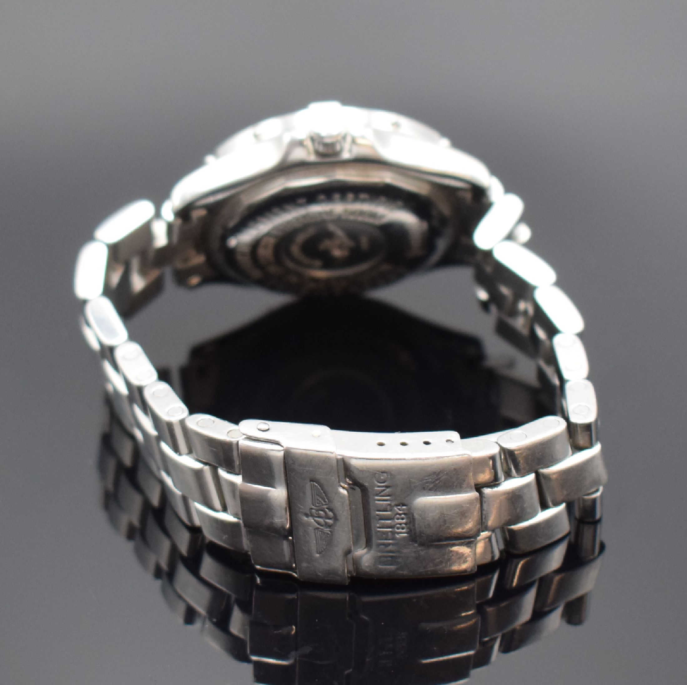 Detail b: BREITLING Colt Ocean Armbanduhr in Edelstahl Referenz A17350, Automatik, Schweiz um 2005, verschr. Gehäuse, Lün. m. 60er Teilung eins. rast. ...