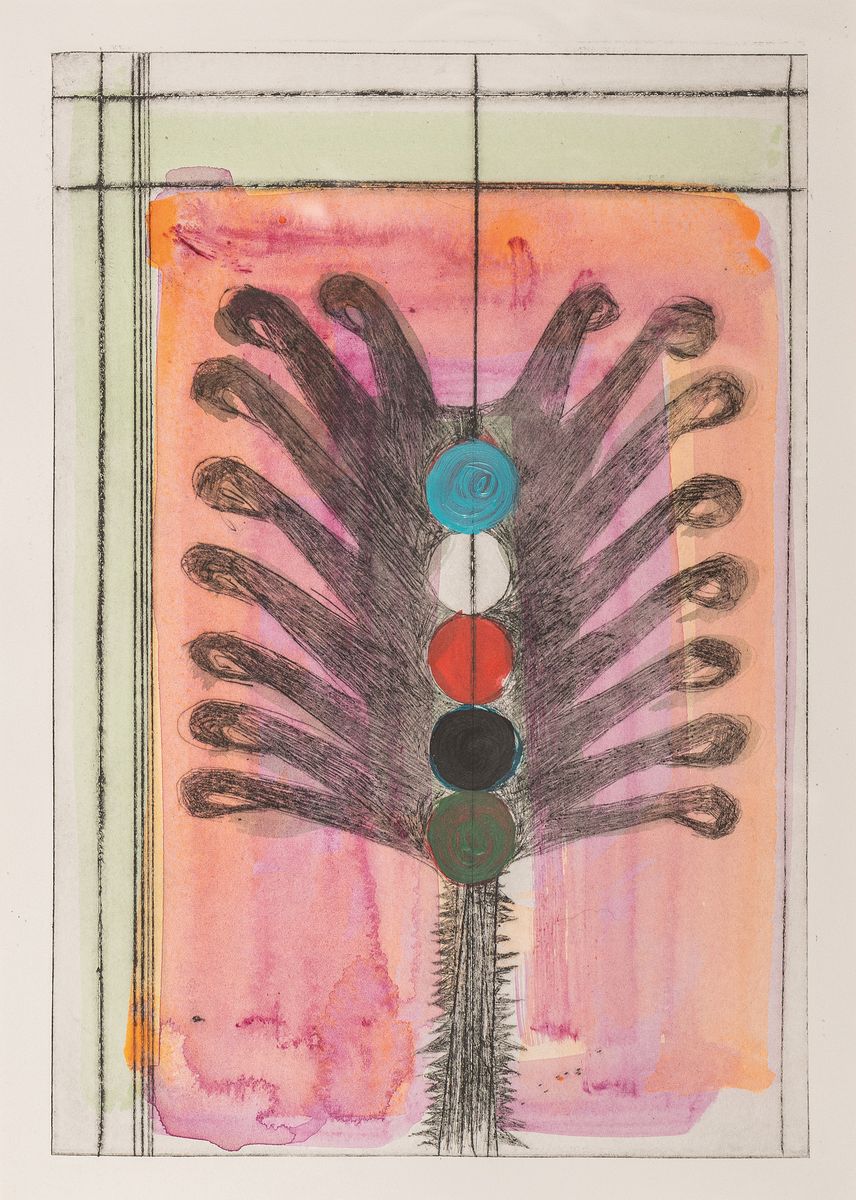 Gert & Uwe Tobias, 1973 Brasov/Rumänien, Aquarell über Radierung auf dickem Velin, Auflage 30 und 5 römisch nummerierte, num. II/V, ...