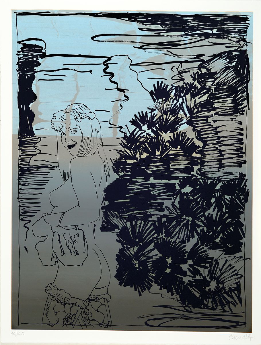 Herbert Brandl, geb. 1959, Farbsiebdruck, "Die Pflicht des Einsamen", handsigniert, num. 10/100, dat. (19)97, ca. 65 x 50 cm, Herbert ...