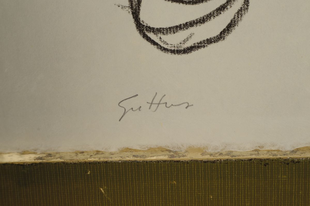 Detail a: Renato Guttuso, 1911 - 1987, "Autoritratto" Lithografie auf Jajpon nacré-Papier, Selbstbildnis, nummeriert 9/35, aus 1965, Blattgr. 51 x ...