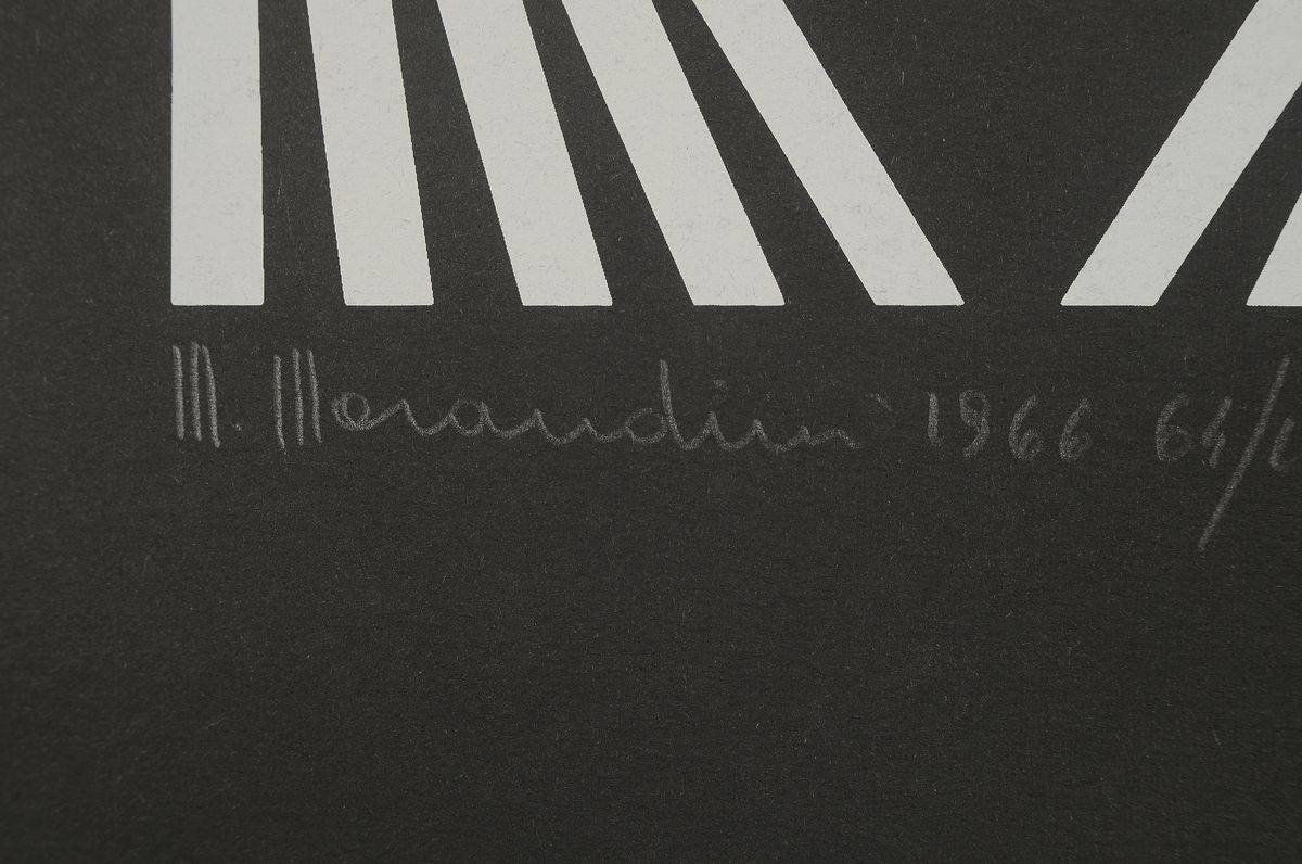 Detail a: Marcello Morandini, geb. 1940, Siebdruck auf Karton, mit Ausstanzungen, "geometrische Komposition", handsigniert und datiert 1966, Blattgr. ...