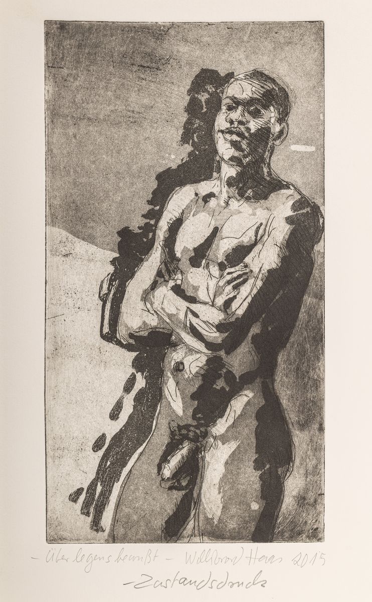 Willibrord Haas, geb. 1936, 5 Erotik- Radierungen auf dickem Büttenpapier, jeweils handsigniert, datiert und betitelt, sog. Zustandsdrucke, je ca. ...