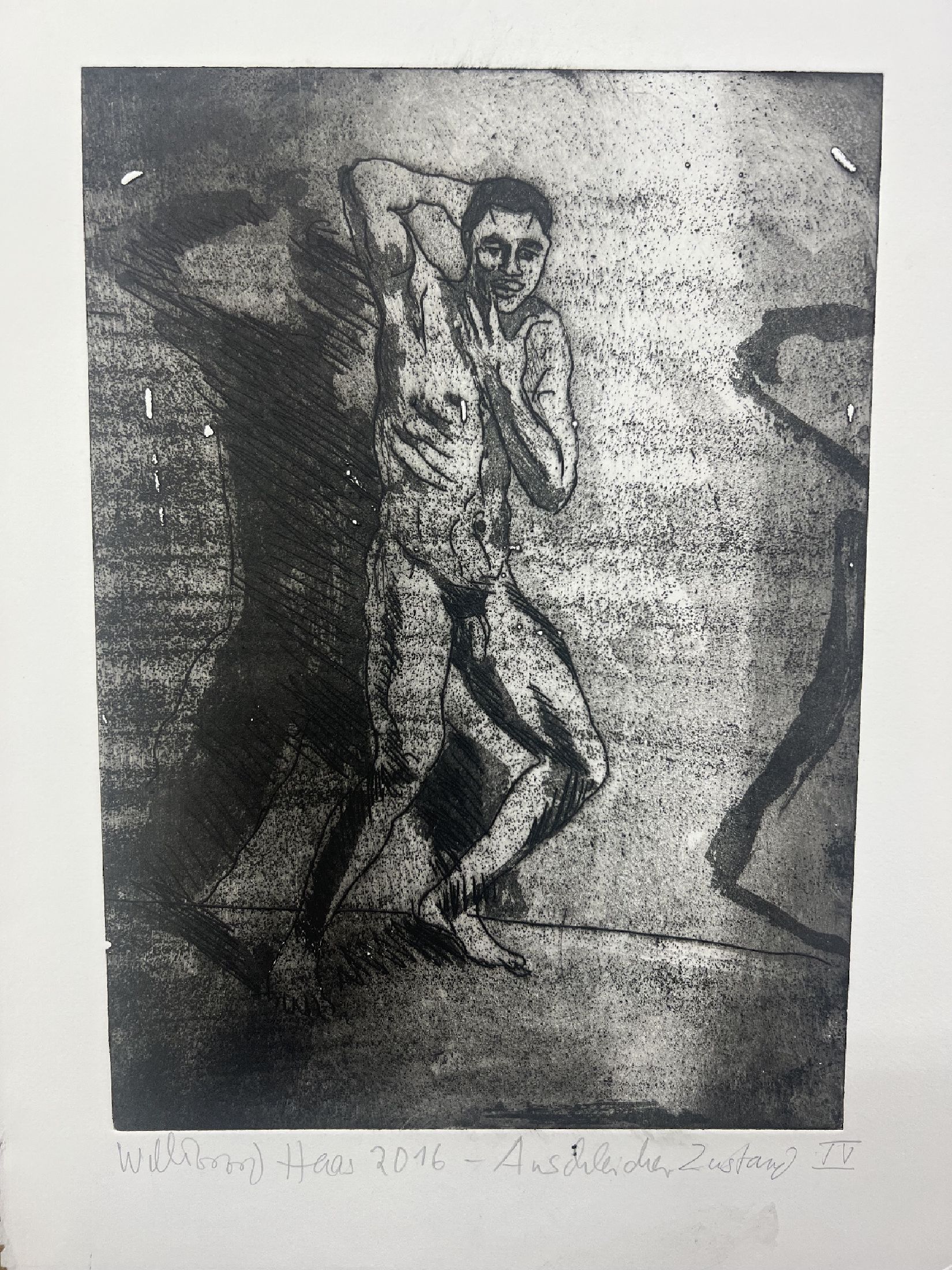 Detail a: Willibrord Haas, geb. 1936, 5 Erotik- Radierungen auf dickem Büttenpapier, jeweils handsigniert, datiert und betitelt, sog. Zustandsdrucke, je ca. ...