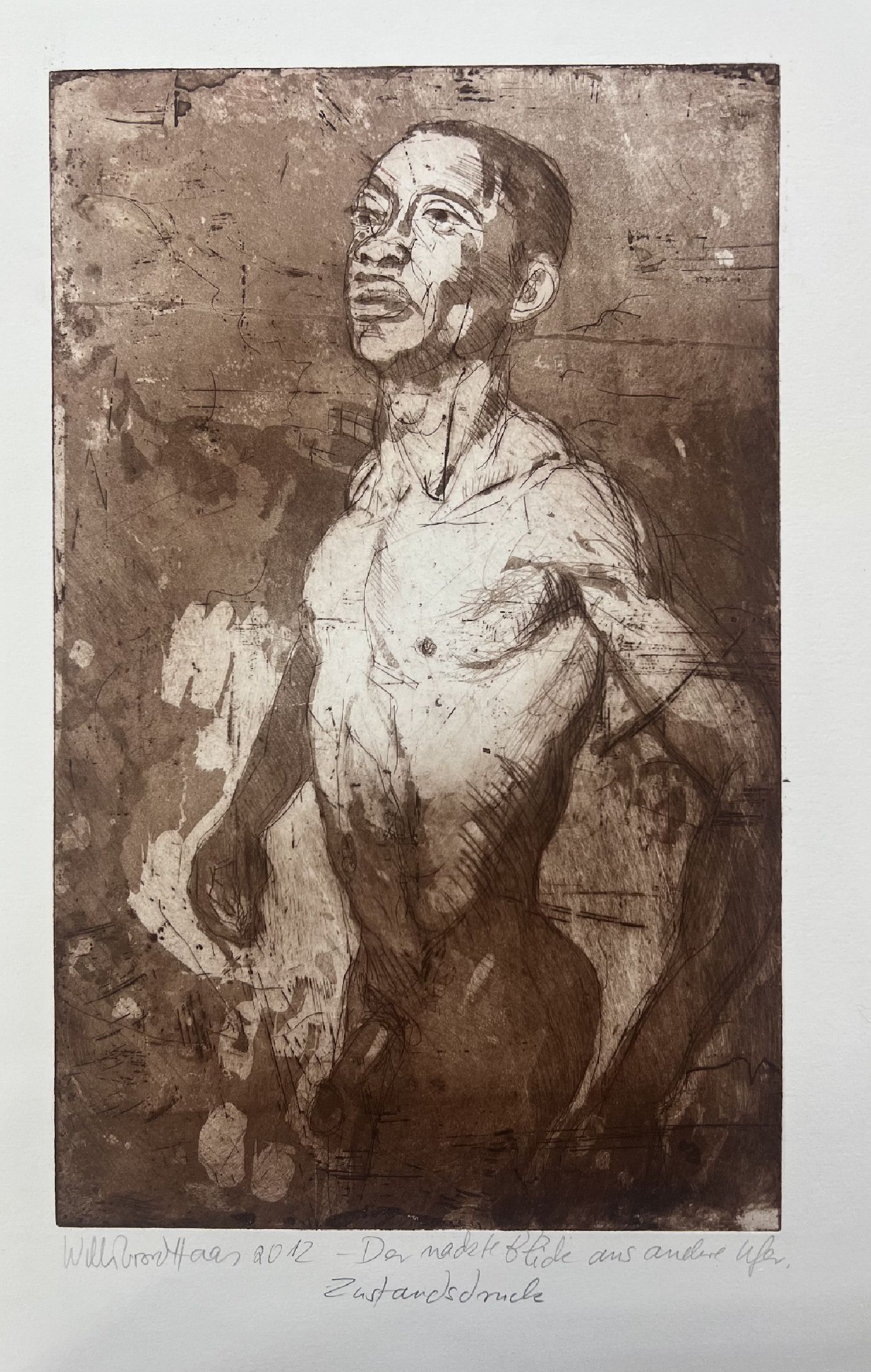 Detail d: Willibrord Haas, geb. 1936, 5 Erotik- Radierungen auf dickem Büttenpapier, jeweils handsigniert, datiert und betitelt, sog. Zustandsdrucke, je ca. ...