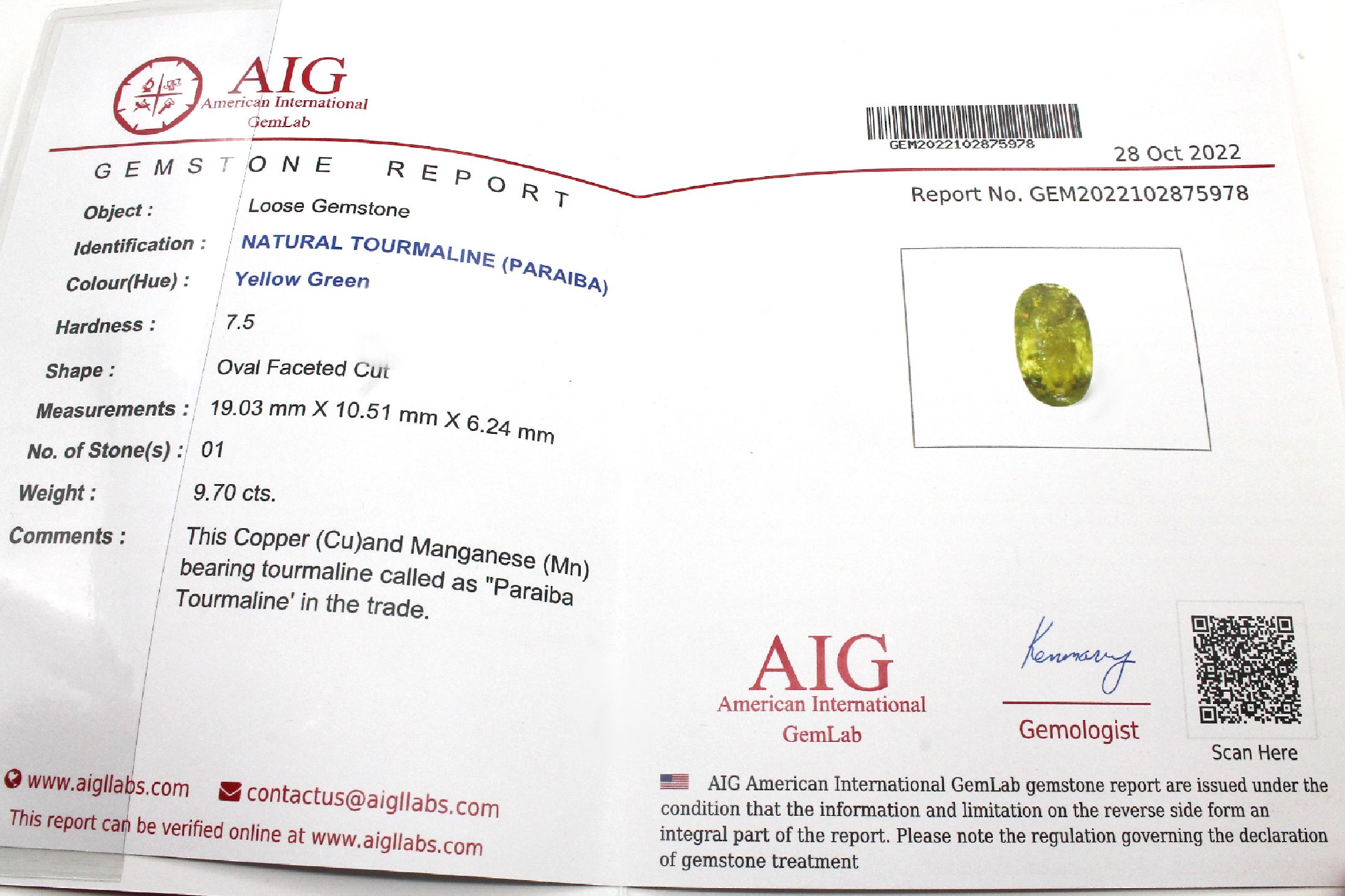 Detail c: Konvolut 3 lose Turmaline (Paraiba): 1 x 8.32 ct, tropfenförm. facett., green; 1 x 10.26 ct, ovalfacett., green; 1 x 9.70 ct, ovalfacett., green, ...