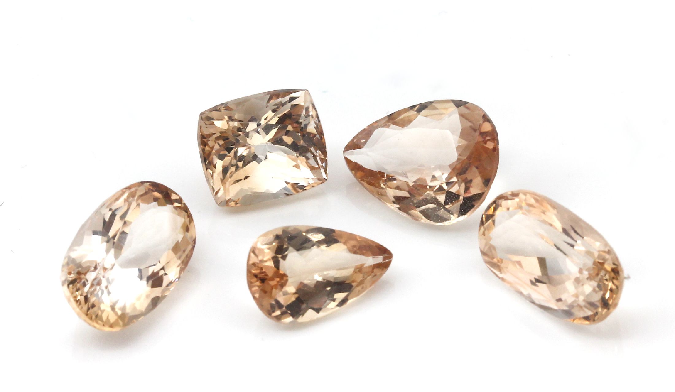 Lot 5 lose Imperial Topase zus. ca. 23.25 ct, versch. Schliffformen