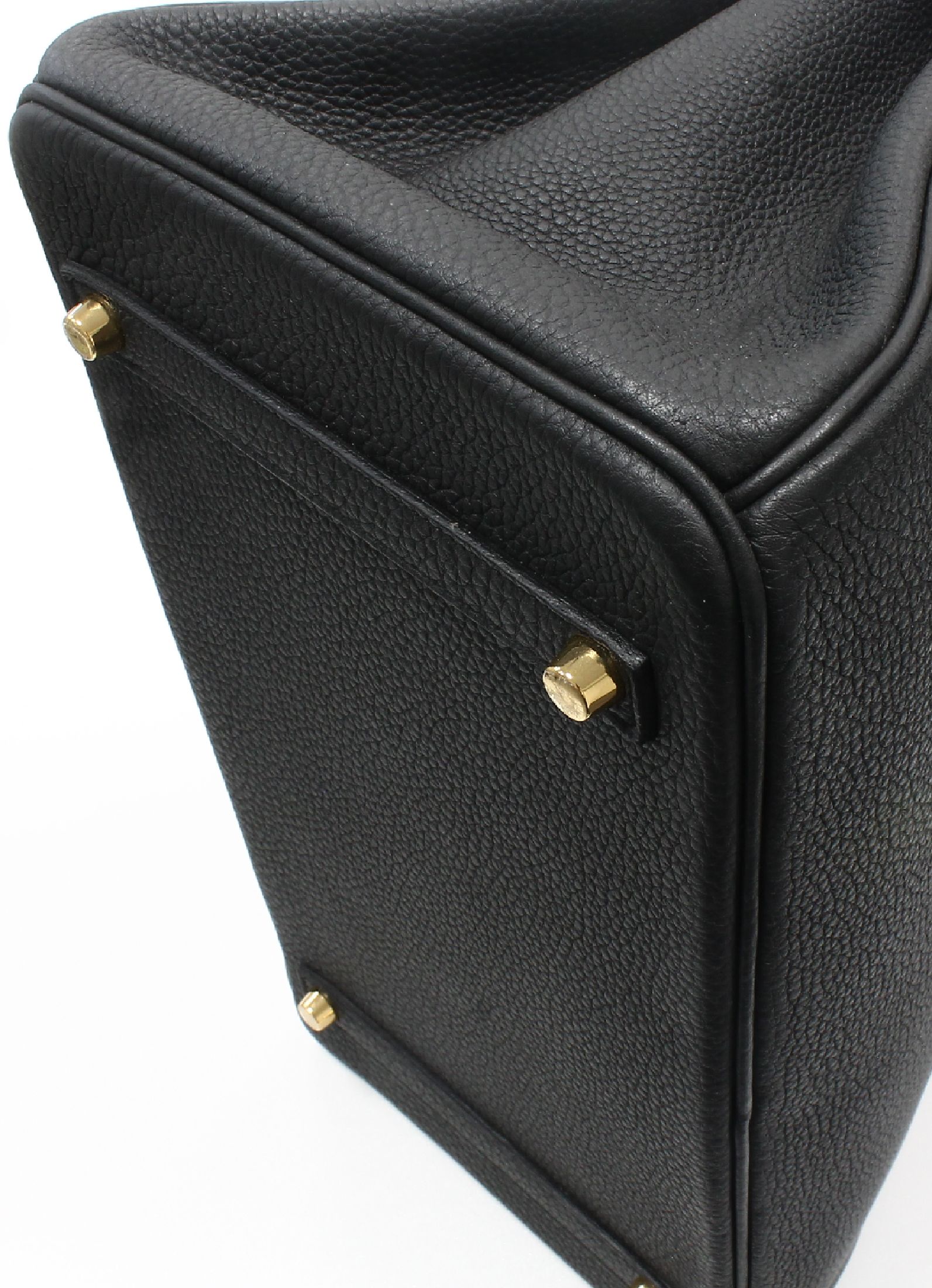 Detail e: HERMES Birkin Bag 35 Twilly, schwarzes Rindsleder, Beschläge Metall verg., 2 Tragehenkel umwickelt jeweils mit Seiden Twillys, schwarz mit farbigem ...