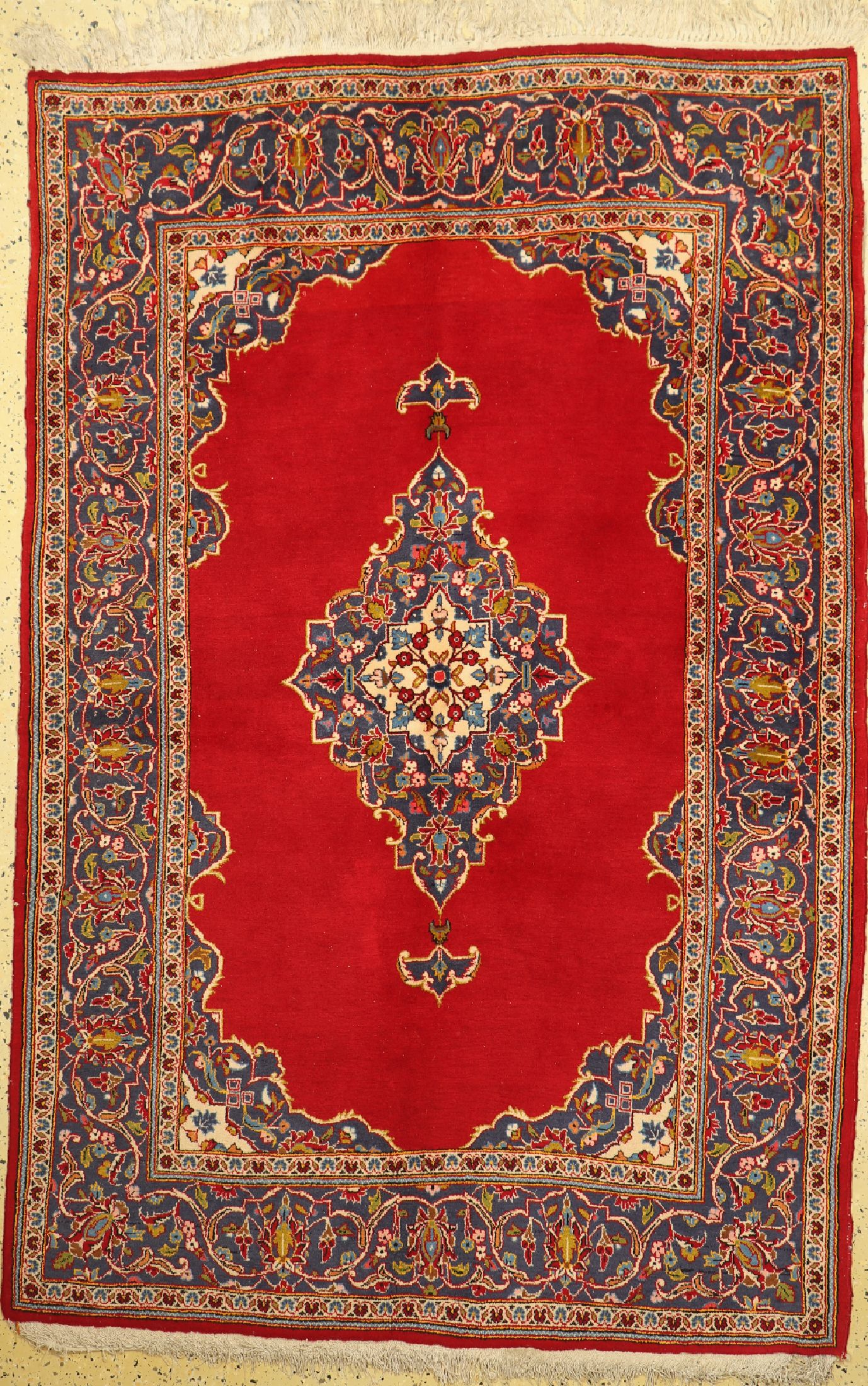 Keschan, Persien, ca. 50 Jahre, Wolle auf Baumwolle, ca. 215 x 143 cm, EHZ: 2(Abrasch)