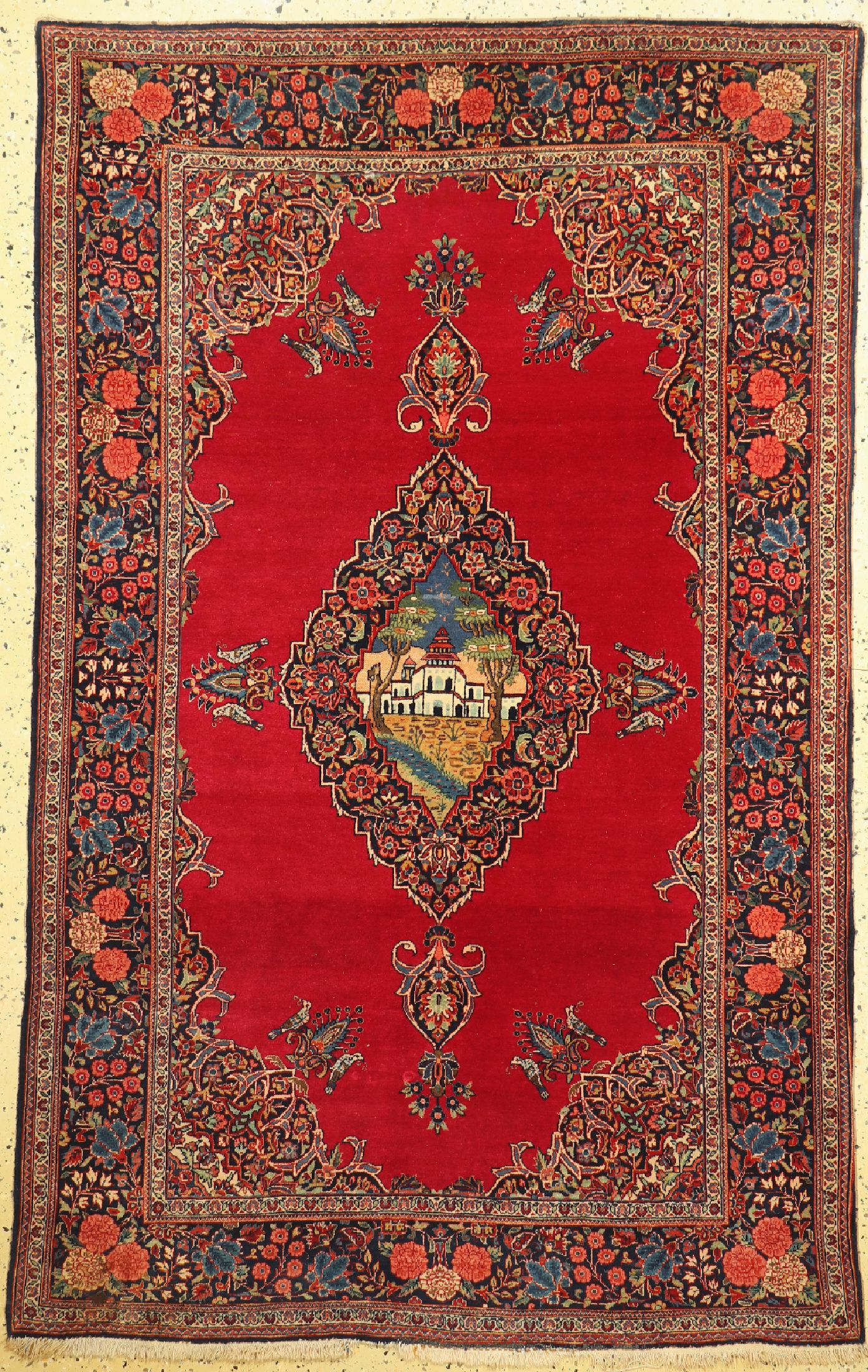 Keschan Kork fein, Persien, um 1930/1940, Korkwolle auf Baumwolle, ca. 207 x 133 cm, EHZ: 2(Fleck)