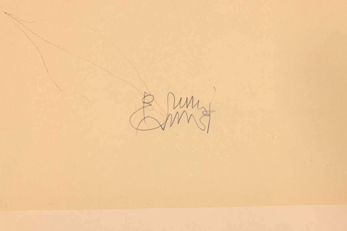 Detail a: Bruno Bruni, geb. 1935 Gradara, Originallithographie von 1982, handsigniert und nummeriert, 80x60cm, Merides, Blatt 2 der Mappe ...