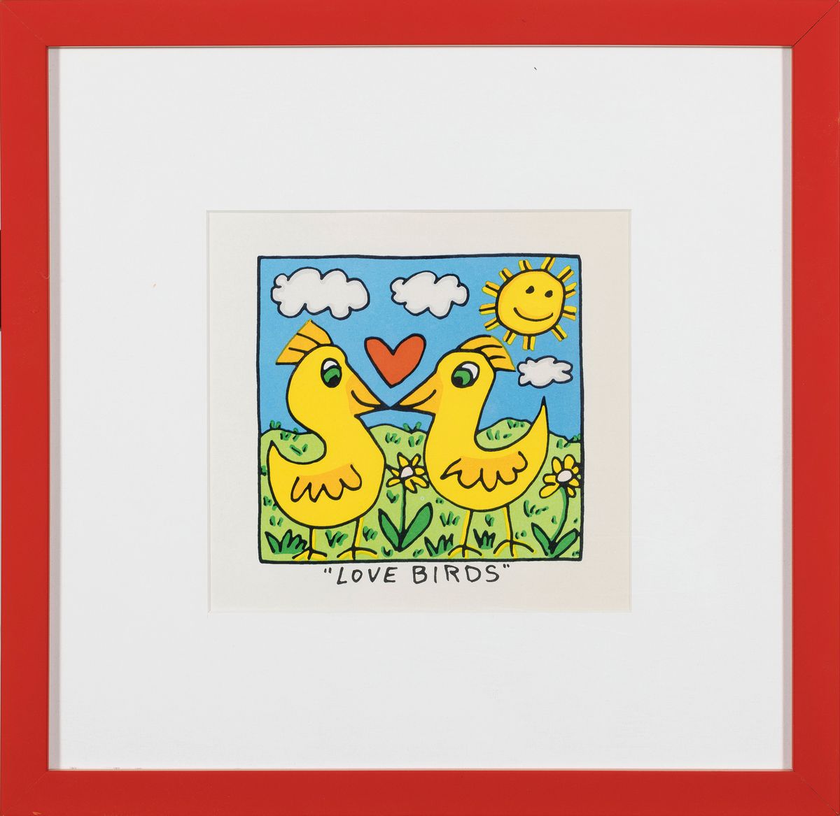 Detail k: James Rizzi, 1950-2011 New York, Love Birds, Farblithographie, ca. 13x14cm, R. ca. 35x36cm
