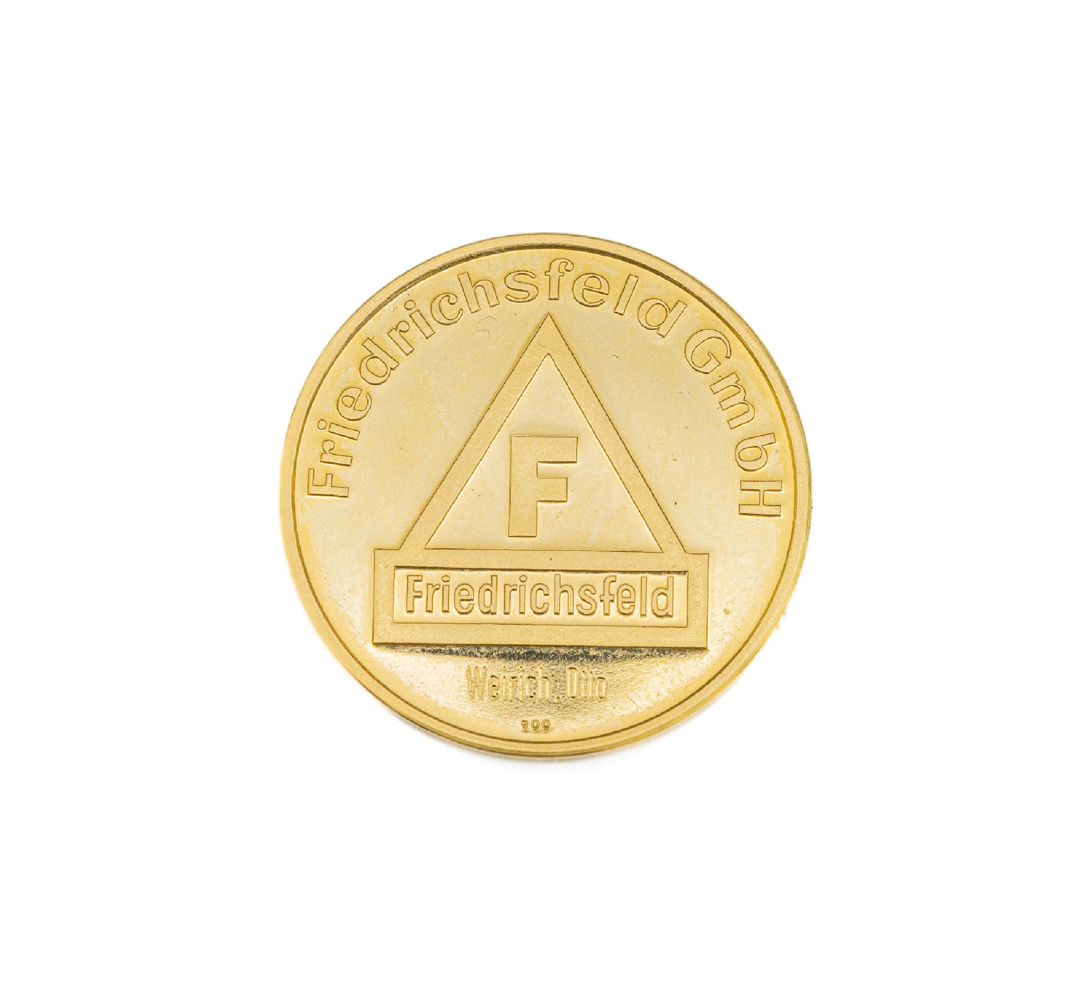 Gold Medaille 40 Jahre Friedrichsfeld GmbH, GG 900/000, Weinrich, Otto, ca. 10.0 g