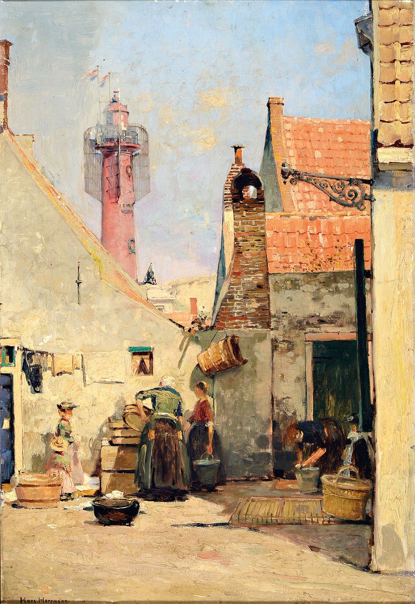 Hans Herrmann, 1858-1942 Berlin, Studium an der Akademie Berlin bei Karl Gussow und an der Akademie Düsseldorf bei Eugen Dücker, besonders ...