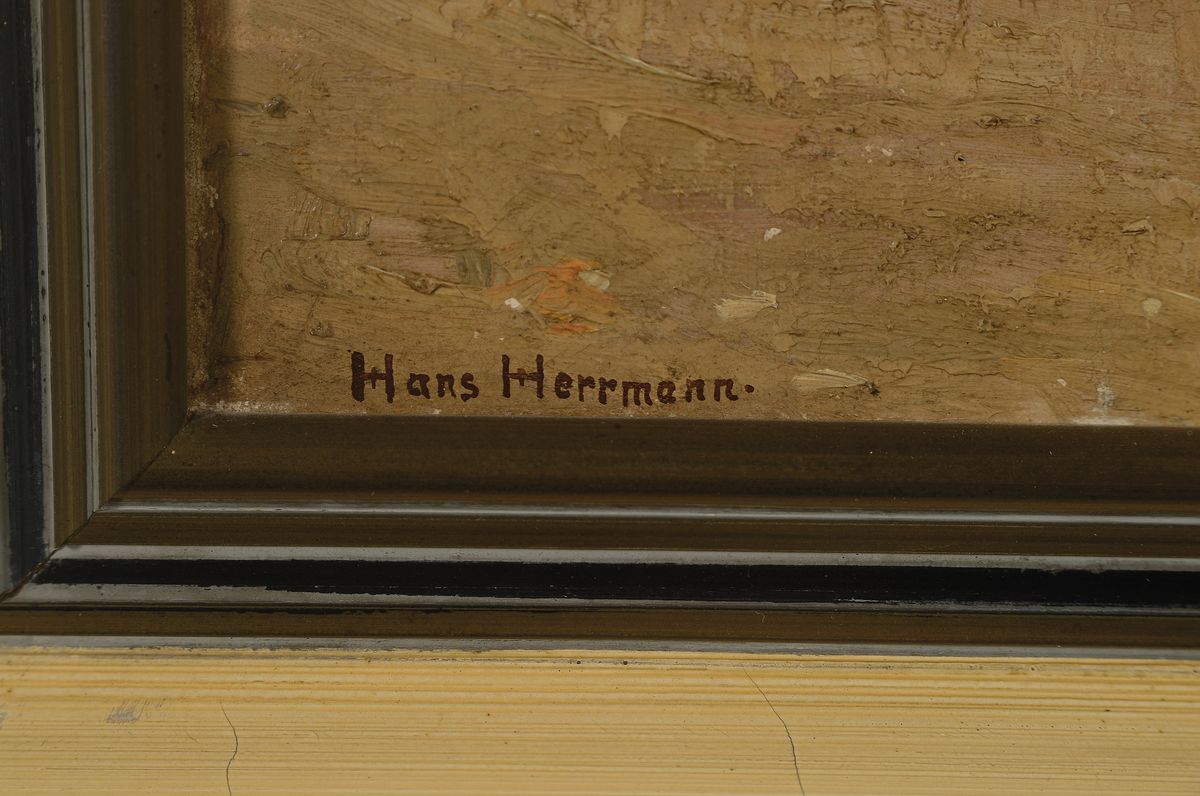Detail a: Hans Herrmann, 1858-1942 Berlin, Studium an der Akademie Berlin bei Karl Gussow und an der Akademie Düsseldorf bei Eugen Dücker, besonders ...