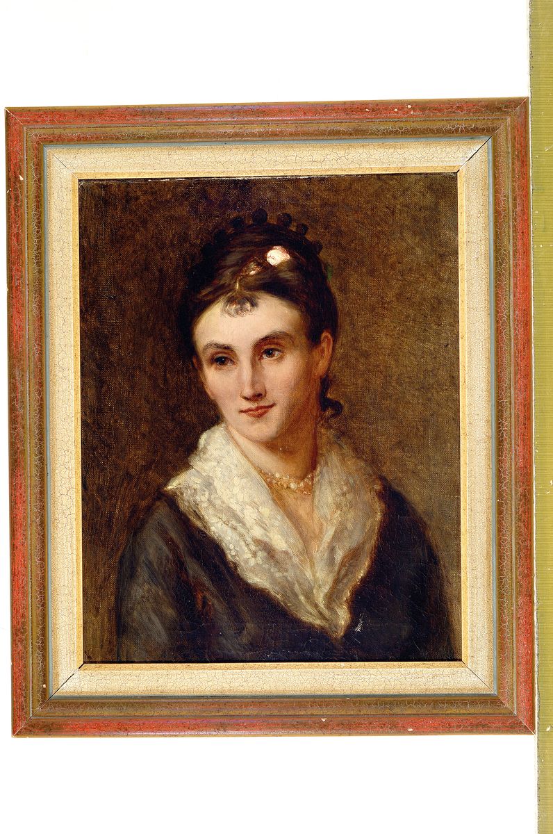 Detail k: Unbekannter Künstler der Münchener Schule, um 1900, Porträt einer jungen Frau, Öl/Lwd, unsigniert, ca. 42x32cm, R. ca. 52x42 cm