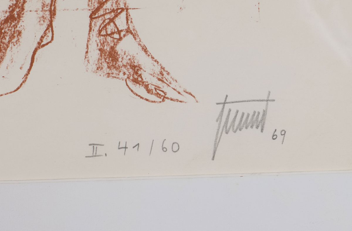 Detail a: Günther Zeuner, 1923 Dresden-2011 Speyer, Stehende Frauenakte, Farblithographie, signiert und dat. 1969, num. II 41/60, ca. 55x30cm, u.Gl., R. ca. ...