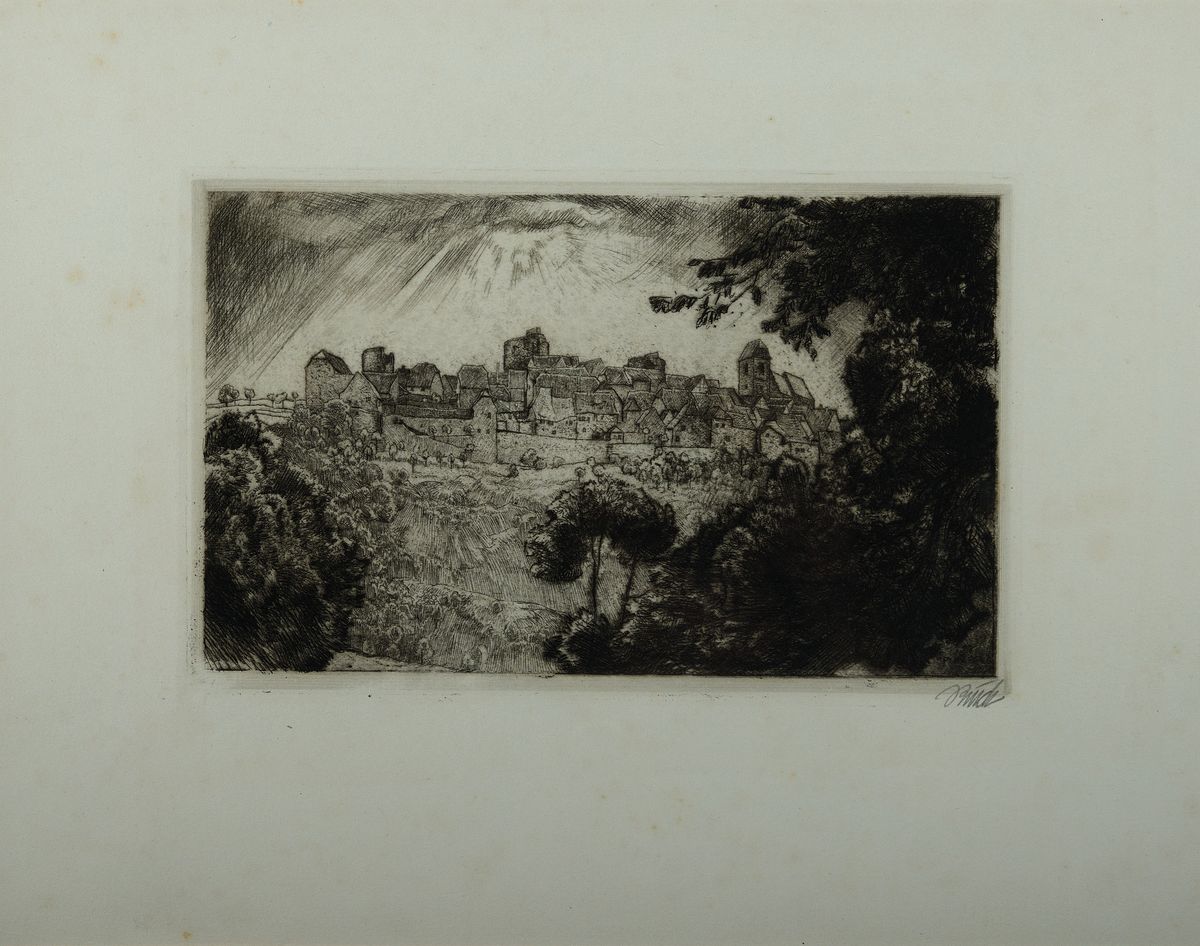 Detail a: Paul Bürck, 1878 Straßburg/Elsass-1947 München, Gründungsmitglied der Darmstädter Künstlerkolonie, Grand Prix auf der Weltausst. 1904 in ...
