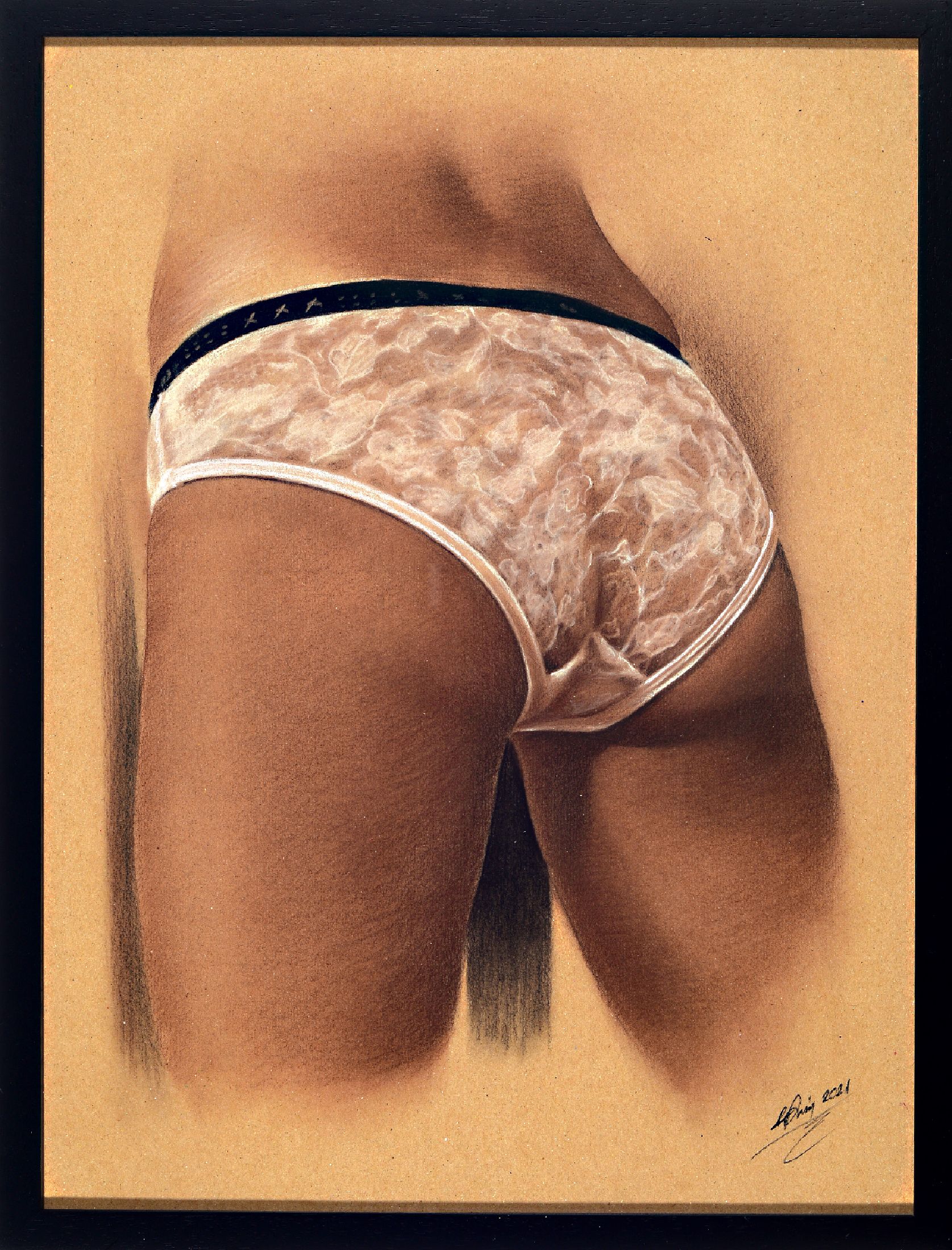 Denis Prenzel, geb. 1971 Novi Pazar, Serbien, Frauenakt, Pastellzeichnung auf dickem Papier,handsigniert, dat. 2021, Blattgr. ca. 30 x 40 cm, Denis ...