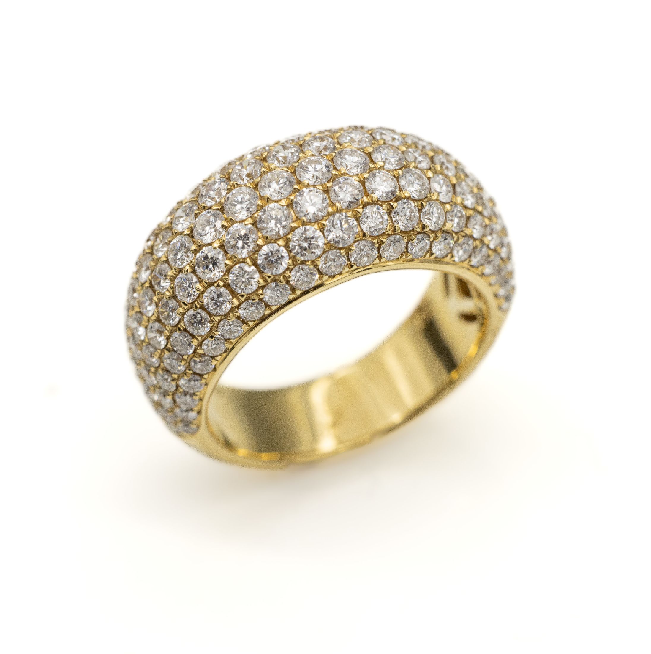 18 kt Gold Brillant-Ring, GG 750/000, Brillanten zus. ca. 2.89 ct Weiß/si, total ca.9.9 g, RW 55