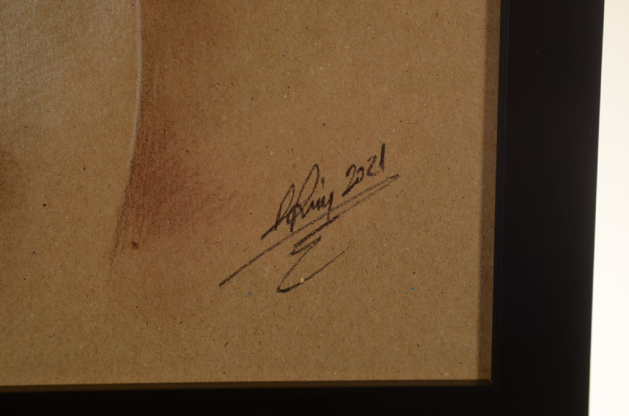 Detail a: Denis Prenzel, geb. 1971 Novi Pazar, Serbien, Frauenakt, Pastellzeichnung auf dickem Papier,handsigniert, dat. 2021, Blattgr. ca. 30 x 40 cm, Denis ...