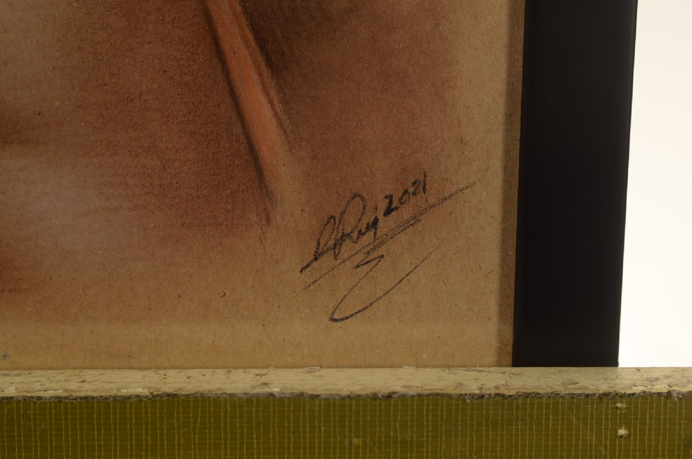 Detail a: Denis Prenzel, geb. 1971 Novi Pazar, Serbien, Frauenakt, Pastellzeichnung auf dickem Papier,handsigniert, dat. 2021, Blattgr. ca. 30 x 40 cm, Denis ...