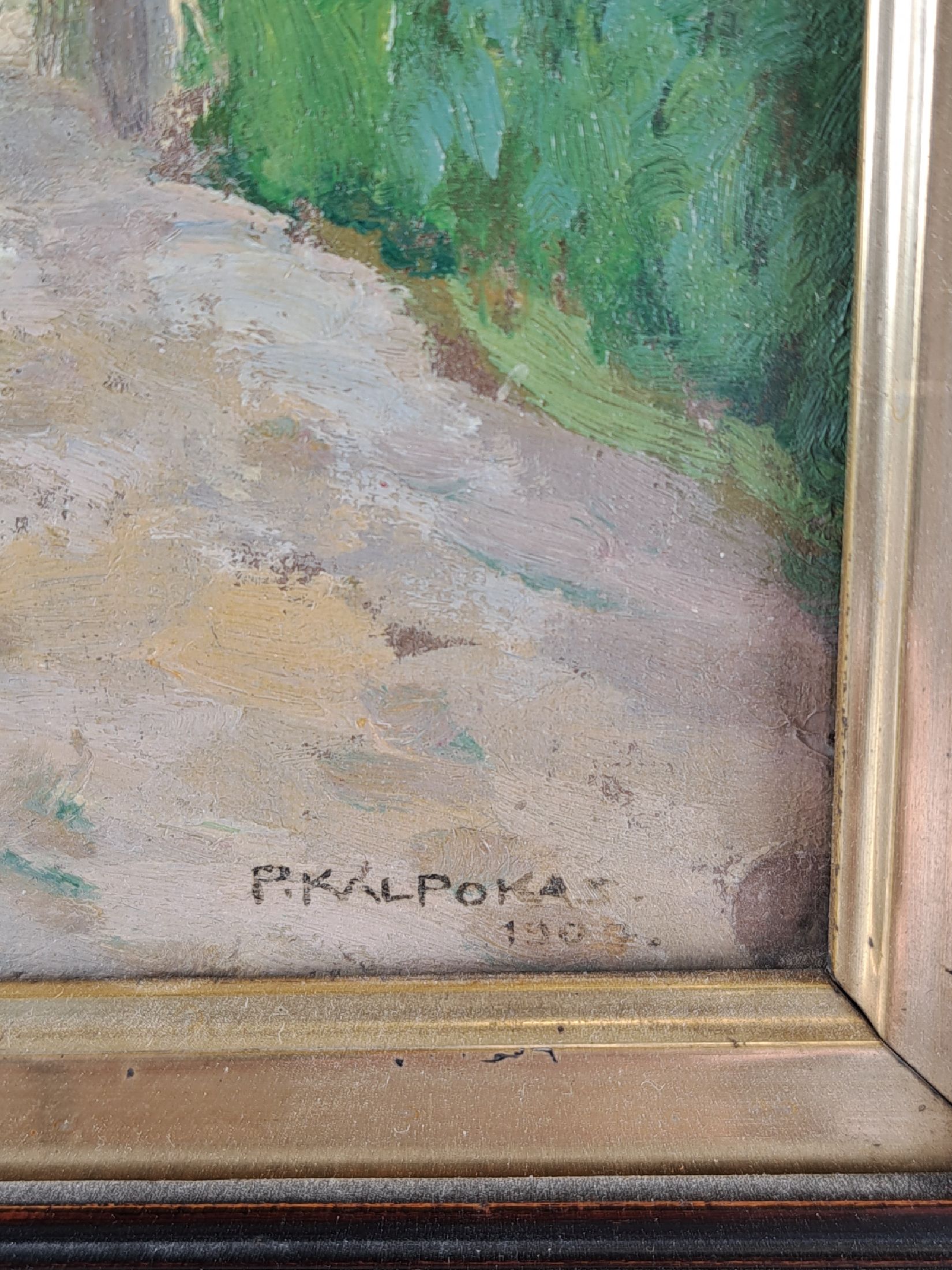 Detail e: Petras Kalpokas, 1880 Miskine in Litauen - 1945, bekannter litauischer Maler und Professor, Kunststudium in Odessa und später an der Akademie ...