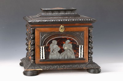 Image Model chest/cabinet furniture, historicism, around 1880/90, with turned pillars, horn ...