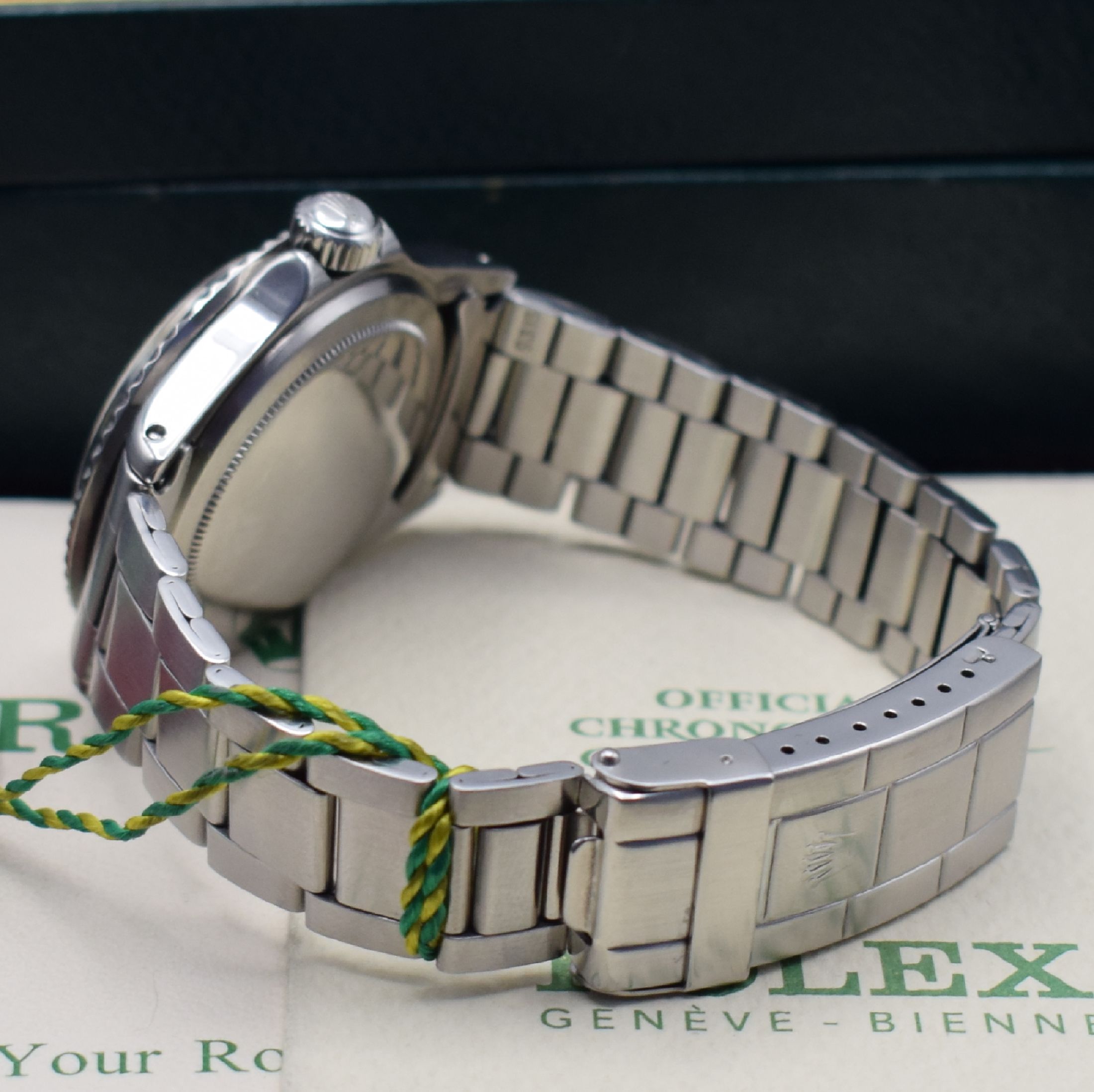 Detail b: ROLEX "Red" Submariner MK II Referenz 1680 seltene Herrenarmbanduhr in Edelstahl mit original Papieren "Double Punched Papers", ...