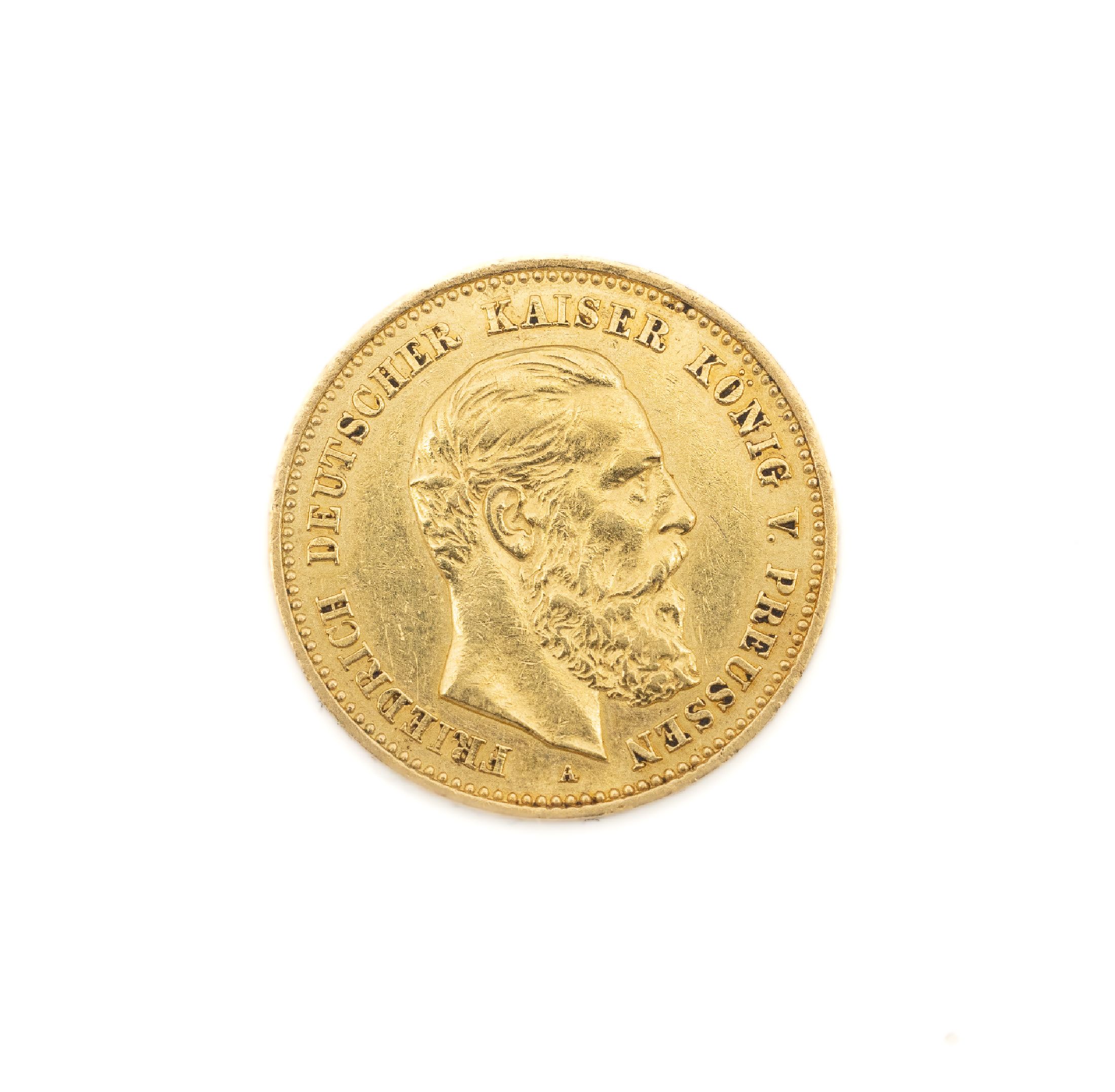 10 Mark Goldmünze, Deutsches Reich, 1888, Friedrich Deutscher Kaiser König von Preußen, Prägemarke A