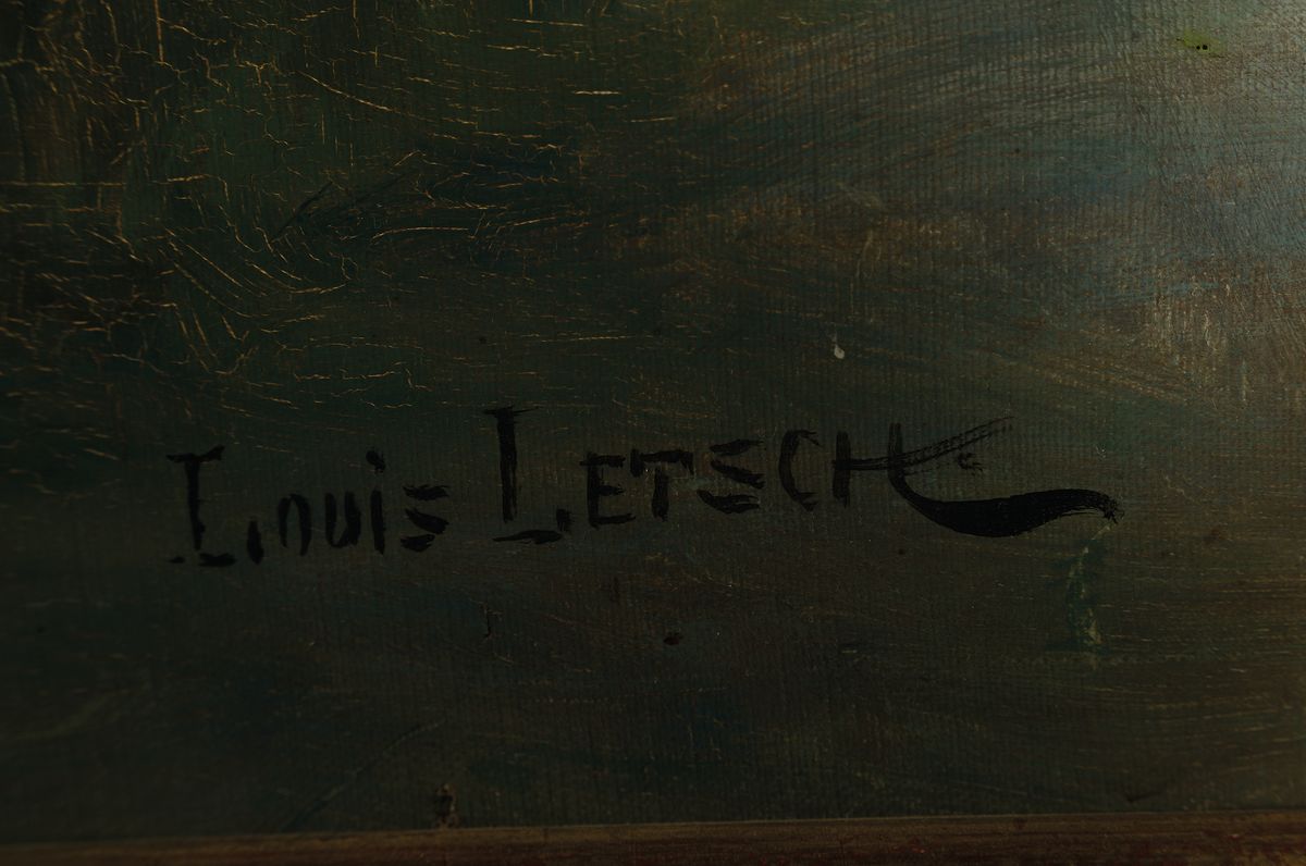 Detail a: Louis Letsch, 1856 Wolfurt-1940 Straßburg, Studium in Paris, war in Mühlhausen und ab 1920 in Straßburg tätig, hier: großes Stillleben mit ...