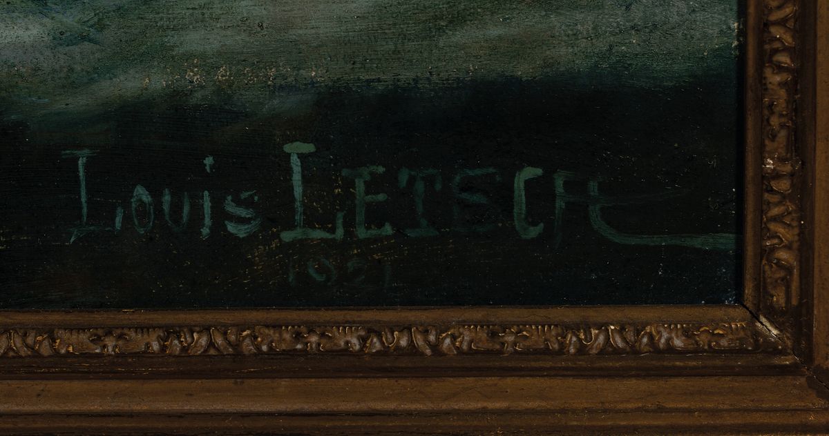 Detail a: Louis Letsch, 1856 Wolfurt-1940 Straßburg, Studium in Paris, war in Mühlhausen und ab 1920 in Straßburg tätig, hier: Stillleben mit rosa ...