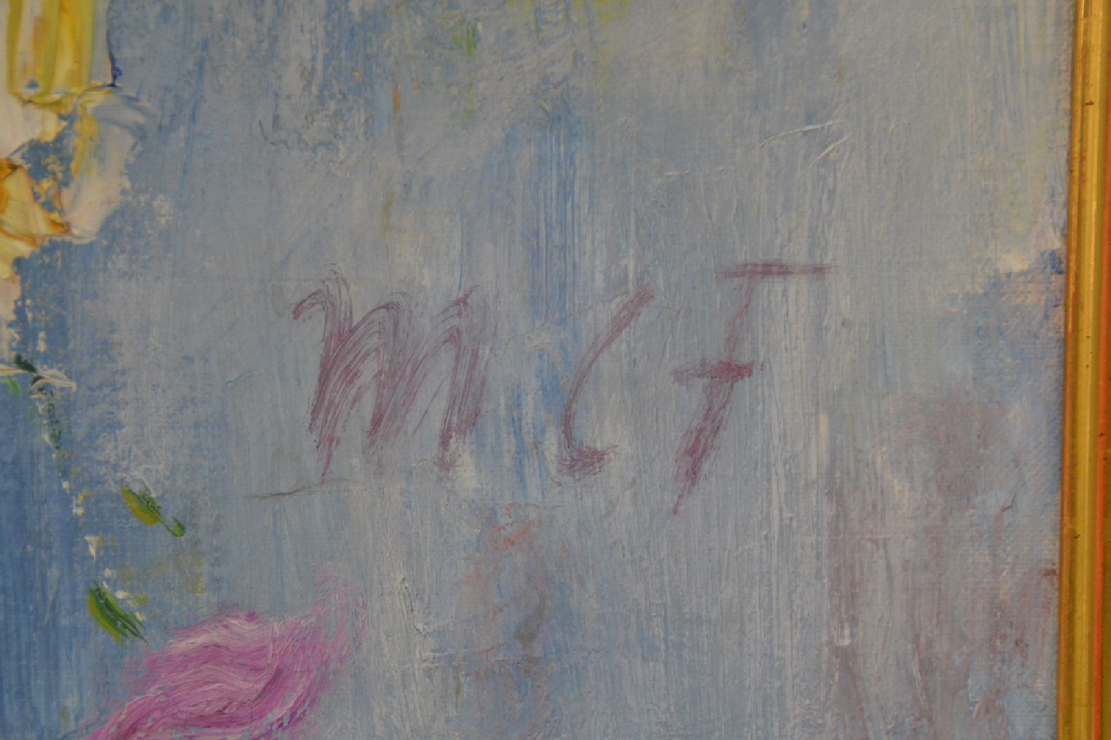 Detail c: Maria Caspar-Filser, 1878 Riedlingen-1968 Brannenburg, Feldblumenstrauß, Öl auf Lwd, seitlich rechts monogrammiert MCF, verso auf dem Keilrahmen ...
