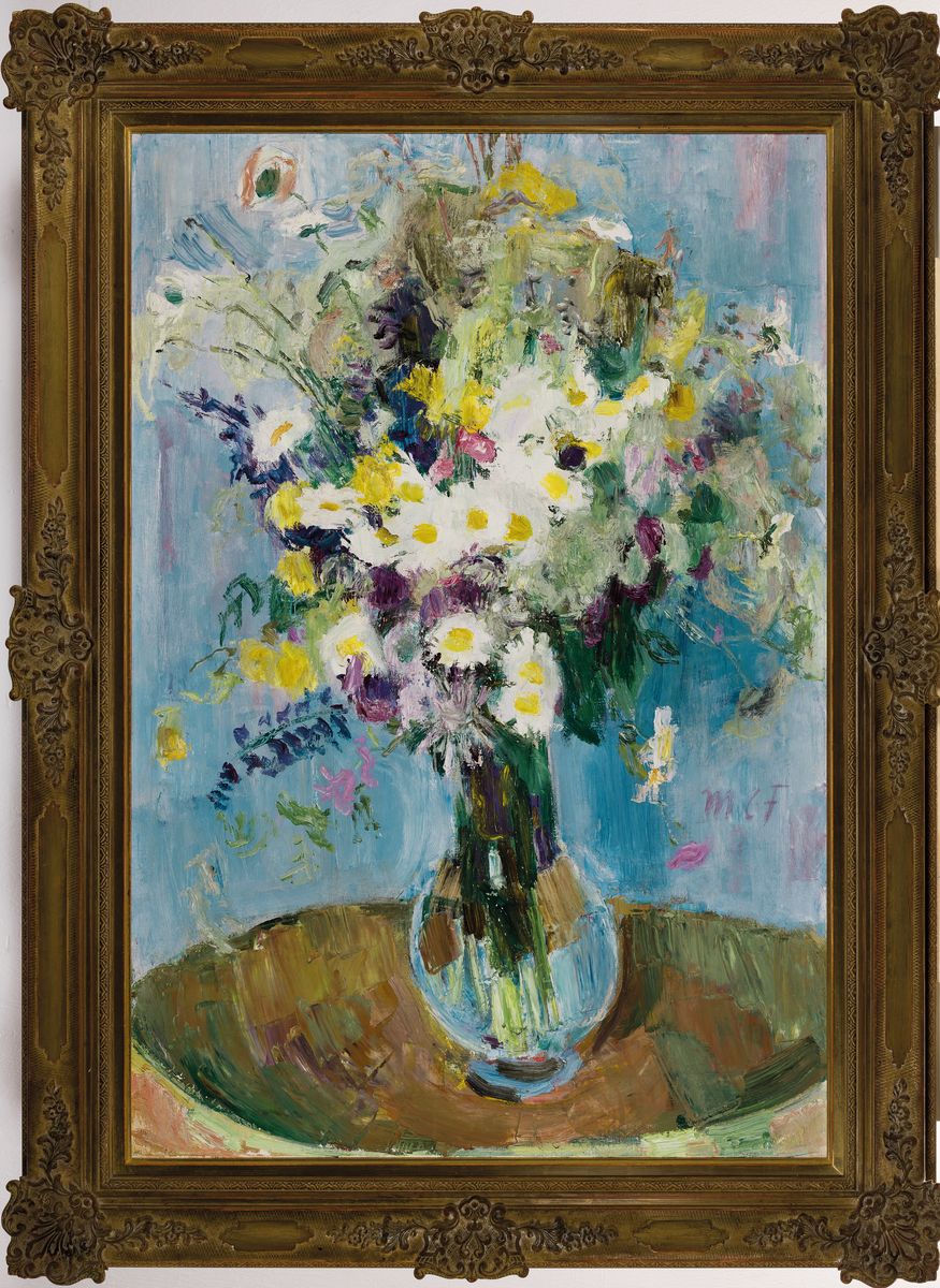 Detail k: Maria Caspar-Filser, 1878 Riedlingen-1968 Brannenburg, Feldblumenstrauß, Öl auf Lwd, seitlich rechts monogrammiert MCF, verso auf dem Keilrahmen ...