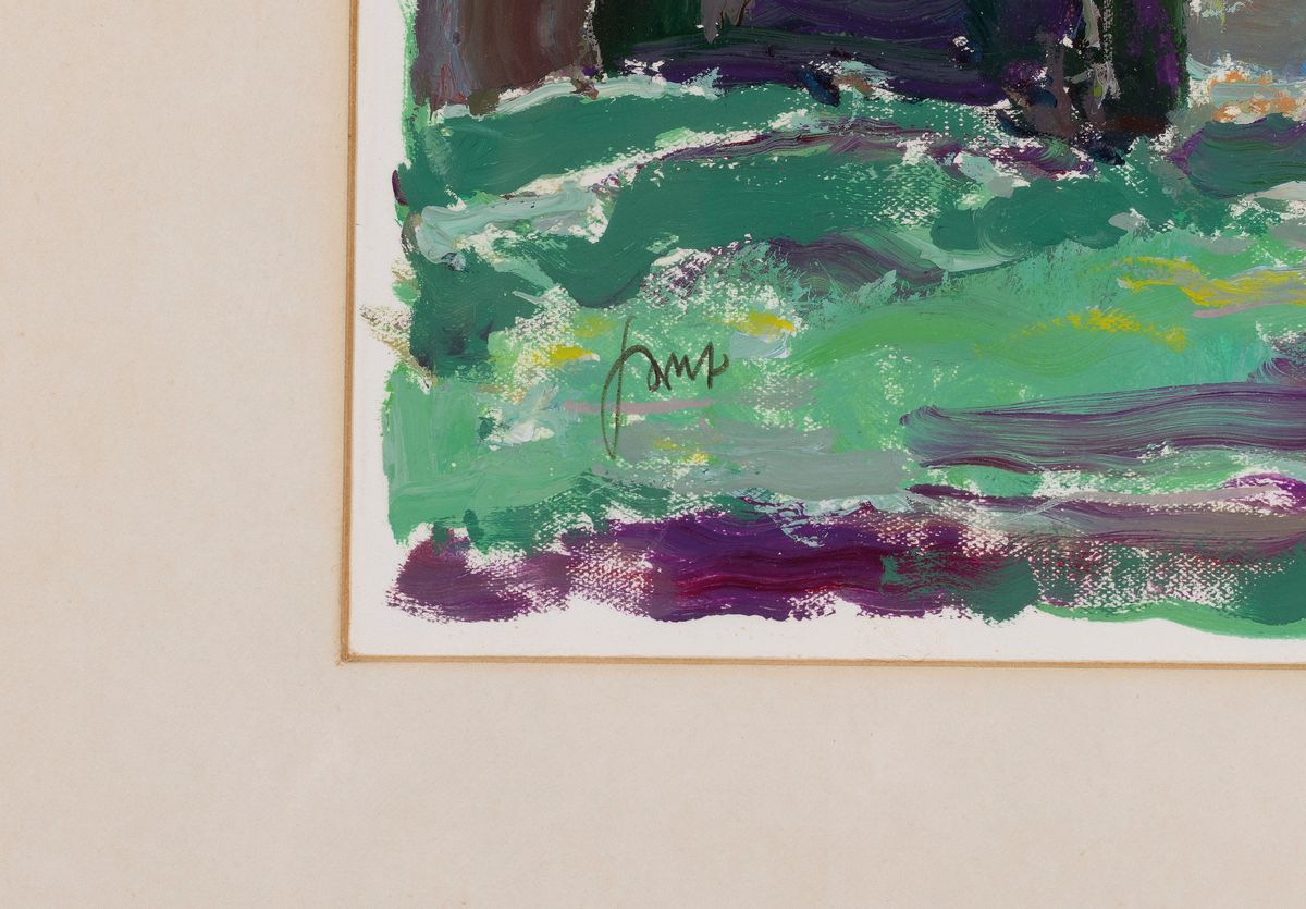 Detail a: Karl Graf, 1902-1986 Speyer, Landschaft in der Pfalz, Gouache auf Papier, links unten signiert, ca. 38x43cm, PP, u.Gl., R. ca. 59x65cm