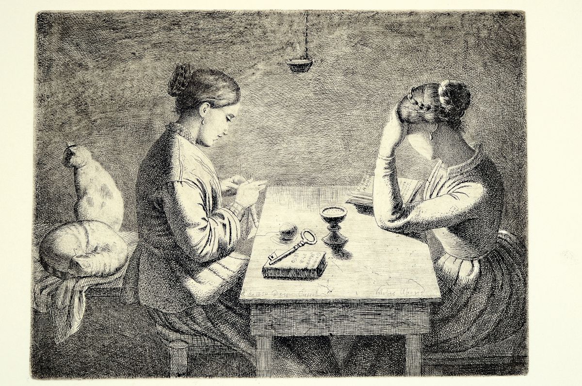 Detail m: Konvolut aus 18 Radierungen von Originaldruckplatten: Ludwig Emil Grimm, 1790 Hanau-1863 Kassel, Abzüge von 70 Orig .Druckplatten durch die ...