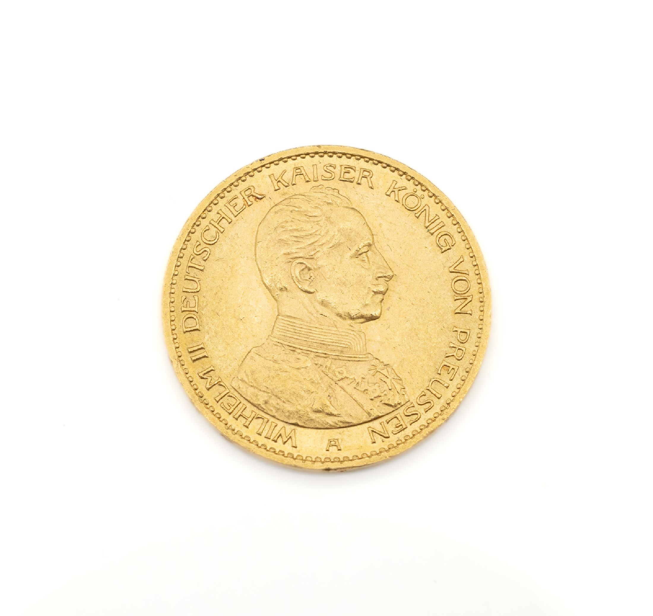20 Mark Goldmünze, Deutsches Reich, 1914, Wilhelm II Deutscher Kaiser König von Preußen,Prägemarke A