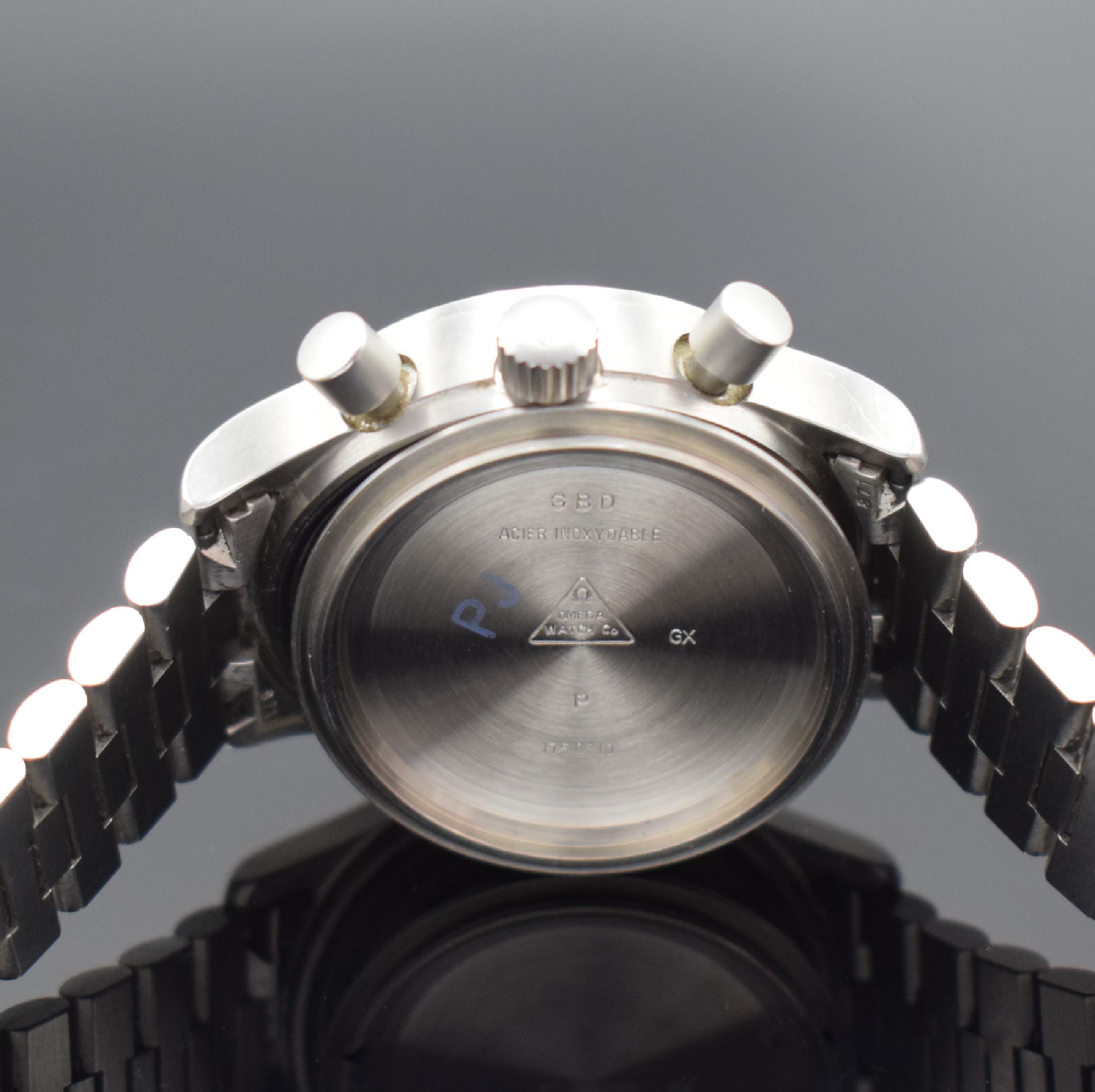 Detail g: OMEGA Dynamic Herrenarmbanduhr mit Chronograph, Schweiz um 2004, Automatik, verschr. Stahlgeh., orig. Gliederband m. Faltschl., schwarzes Zifferblatt ...