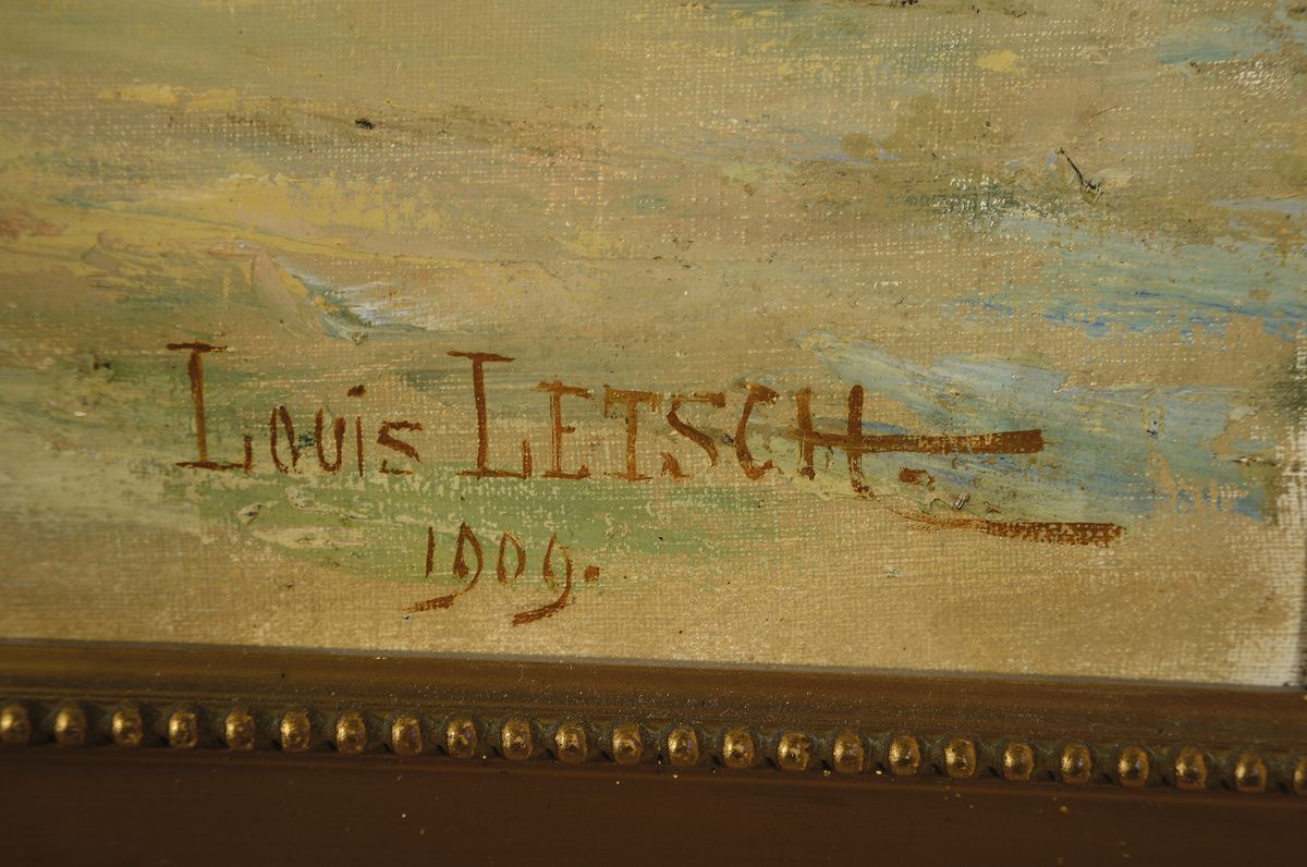 Detail a: Louis Letsch, 1856 Wolfurt-1940 Straßburg, Studium in Paris, war in Mühlhausen und ab 1920 in Straßburg tätig, hier: Stillleben mit gelben und ...