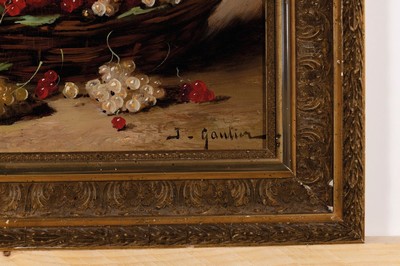 26555502a - Jules Claude Gautier, französischer Maler des 19. Jh., Stillleben mit roten und weißen ...