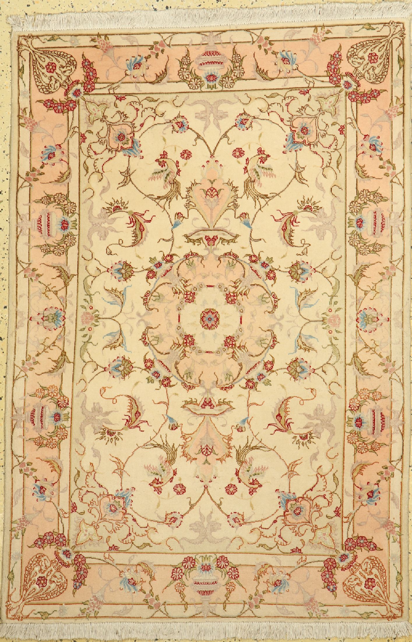 Täbriz fein(50 Raj), Persien, ca. 50 Jahre,Korkwolle mit Seide, ca. 150 x 100 cm, EHZ: 1-2