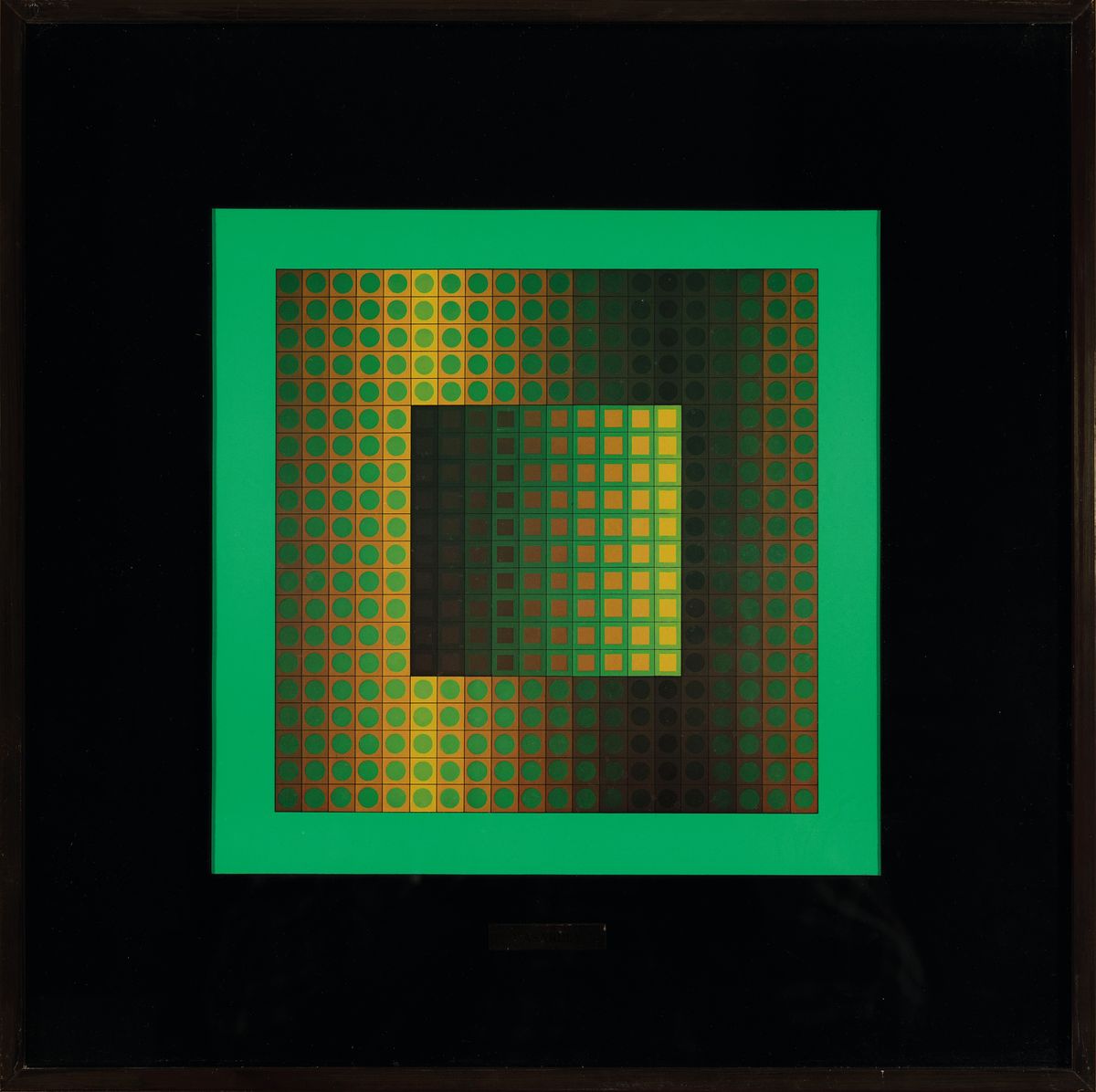 Detail k: Victor Vasarely, 1906-1997, Serigrafie, unsign., unter Glas gerahmt, gesamt ca. 42 x 42 cm,