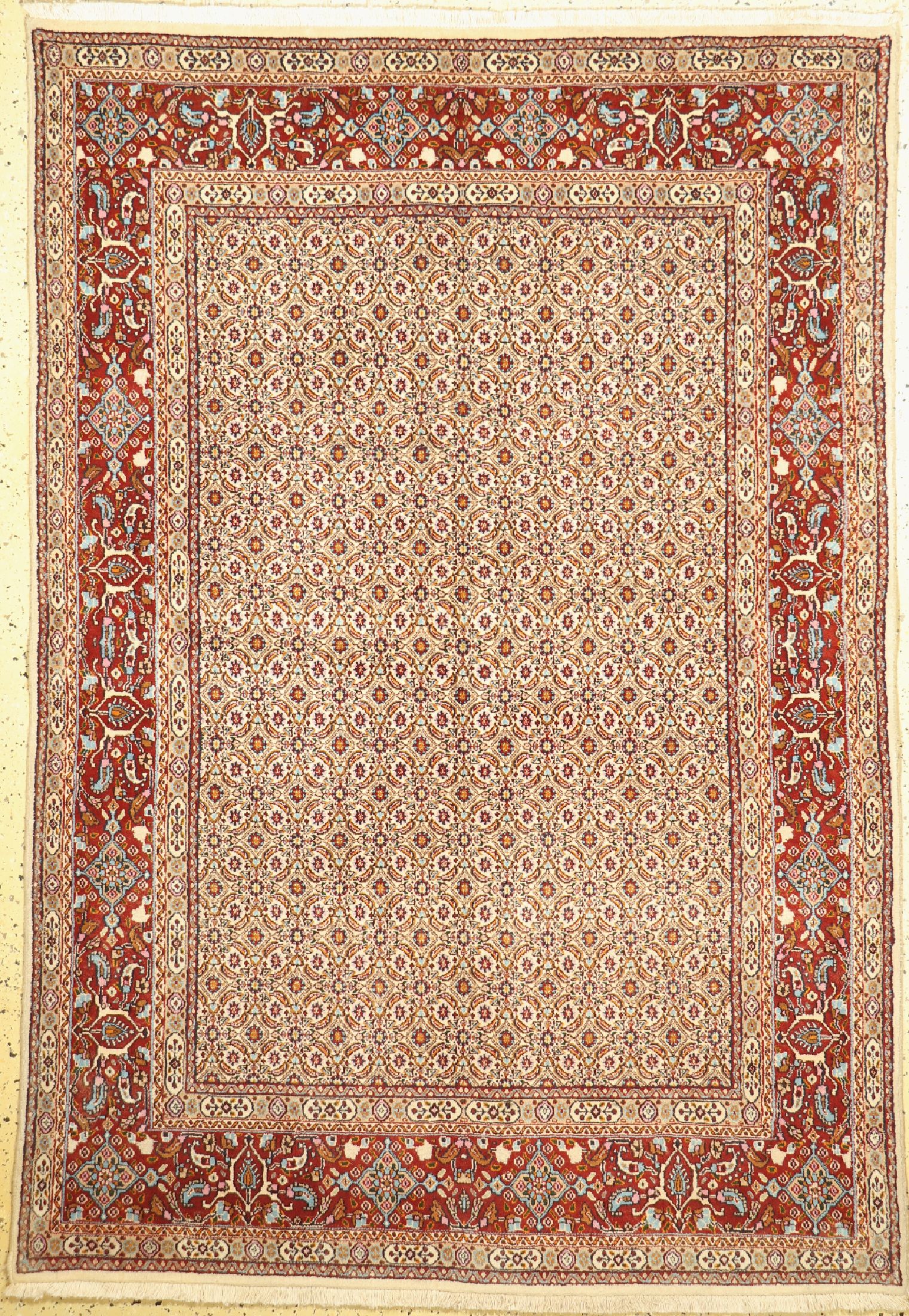 Mud Kork fein, Persien, ca. 50 Jahre, Korkwolle mit Seide, ca. 230 x 157 cm, EHZ: 2