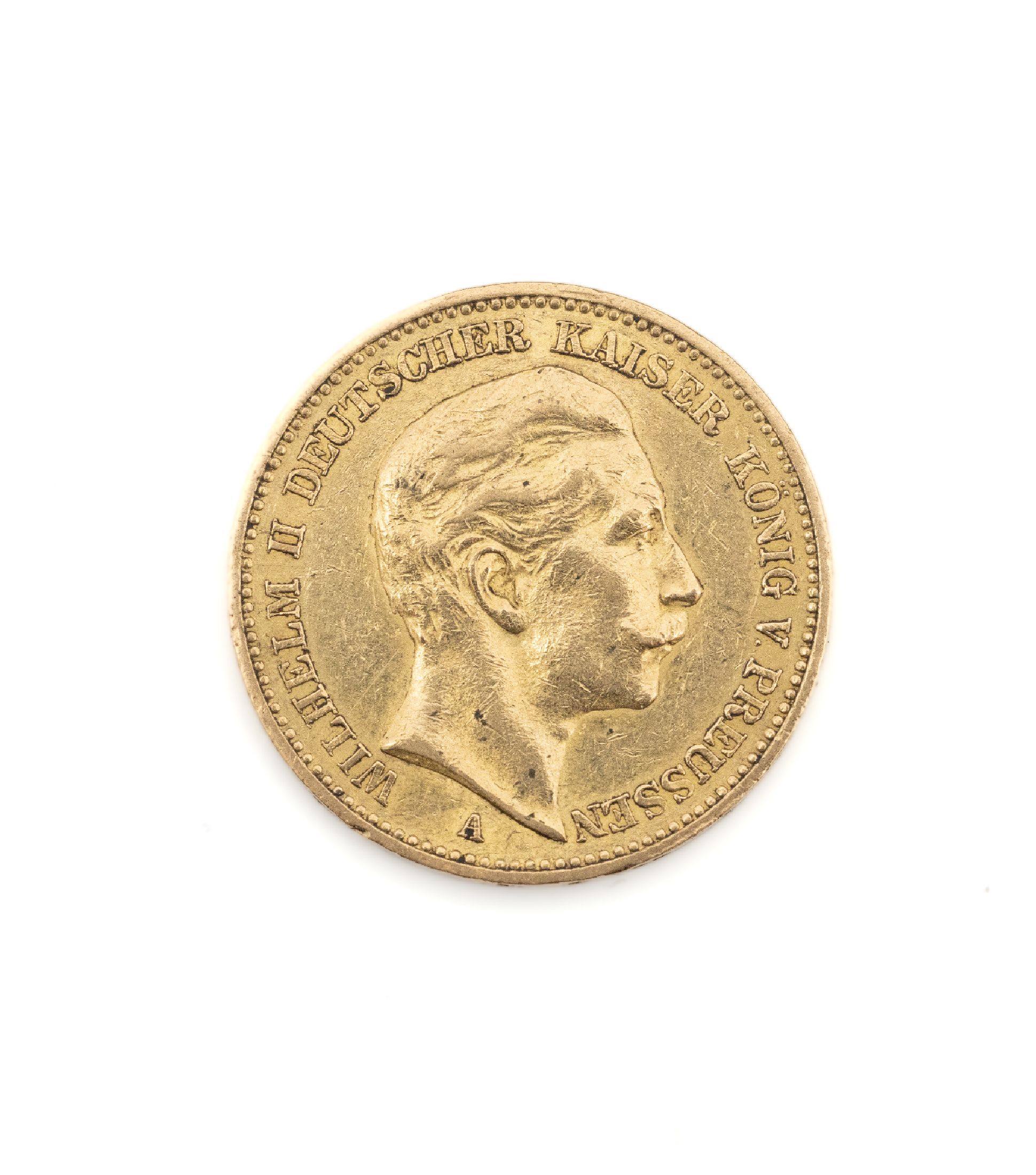 Goldmünze, 20 Mark, Deutsches Reich, 1894, Wilhelm II. deutscher Kaiser König von Preussen, Prägemarke A