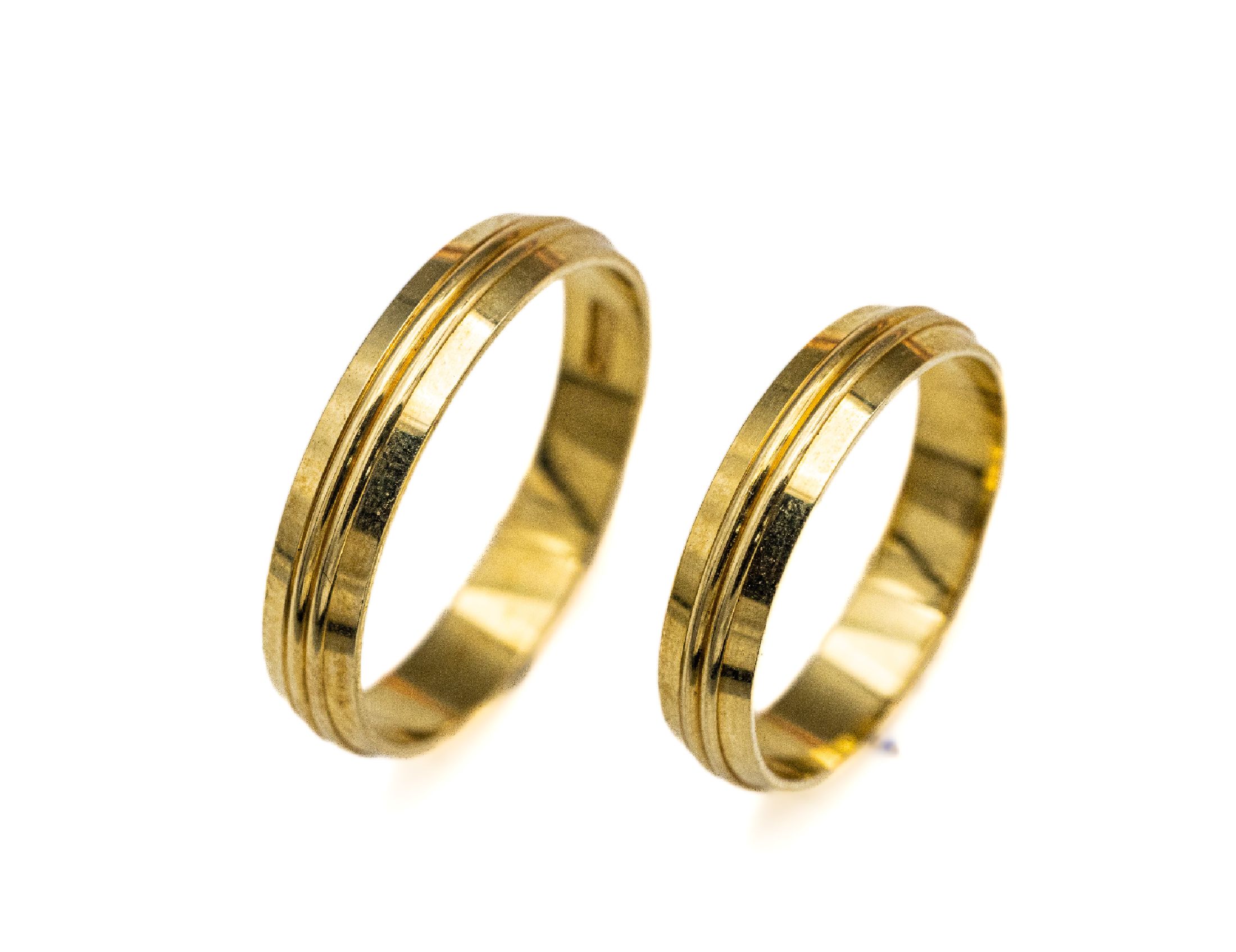 Paar 14 kt Gold Freundschaft-/Eheringe, GG 585/000, RW 61 und 53, zus. ca. 5.7 g
