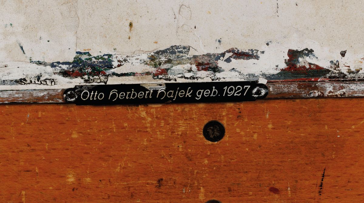 Detail e: Zuschreibung: Otto Herbert Hajek, 1927 Kaltenbach - 2005 Stuttgart, abstrakte Komposition, Mischtechnik/Lwd, Komposition in Primärfarben, ...